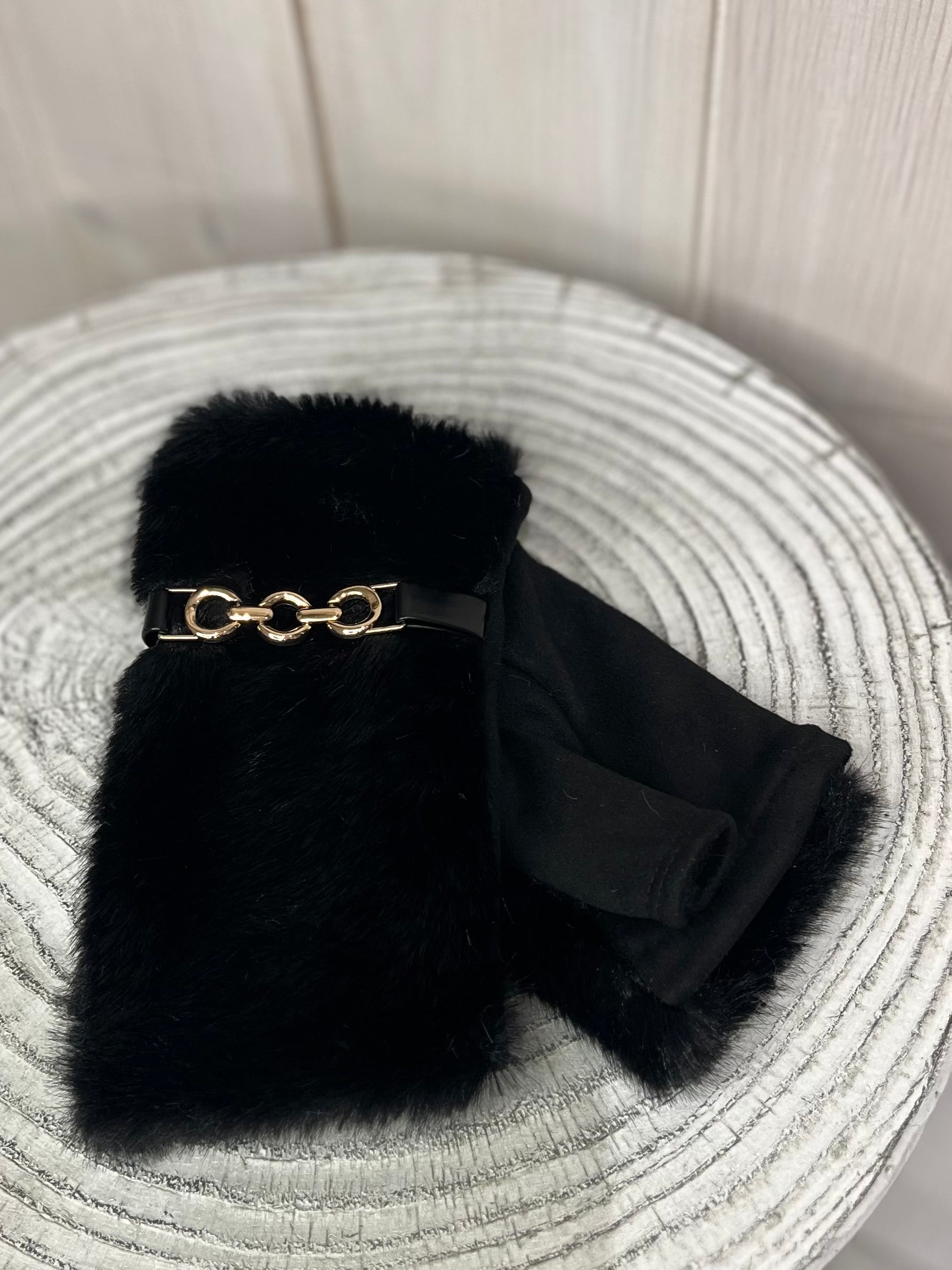 Phoebe Faux Fur Fingerless Mittens