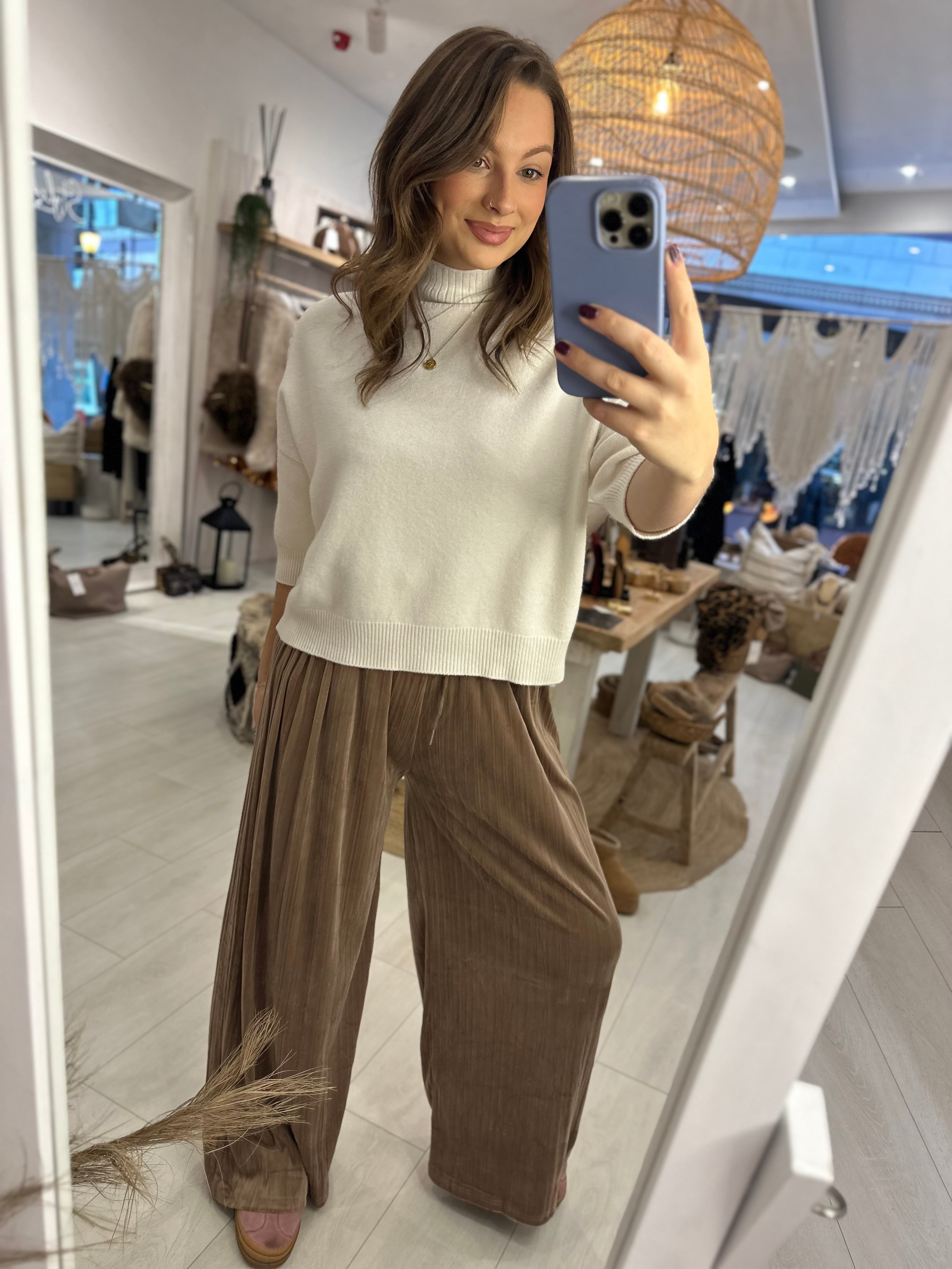 Willow Velvet Wide Leg Trousers