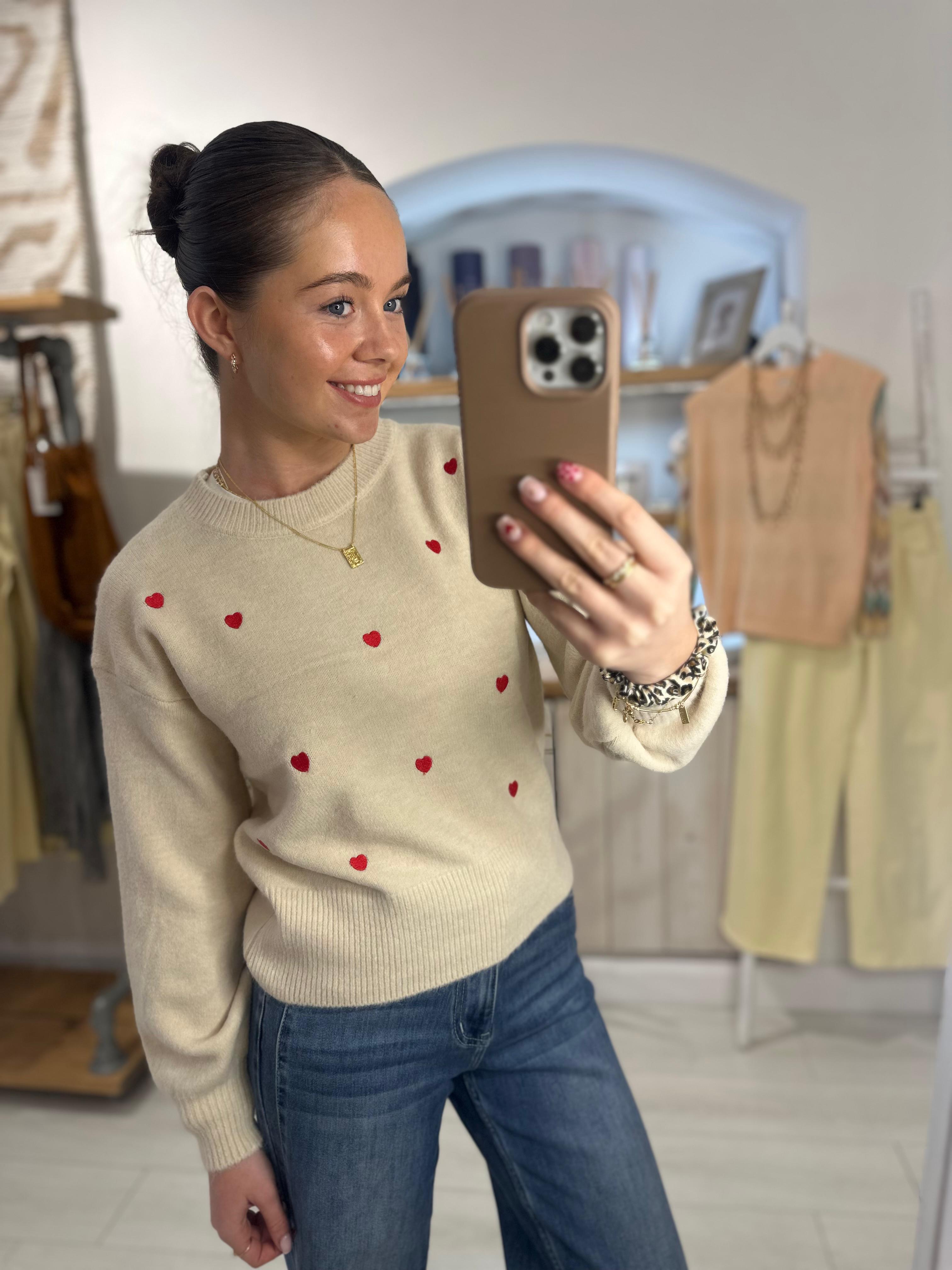 Last True Angel: Heart Embroidered Jumper