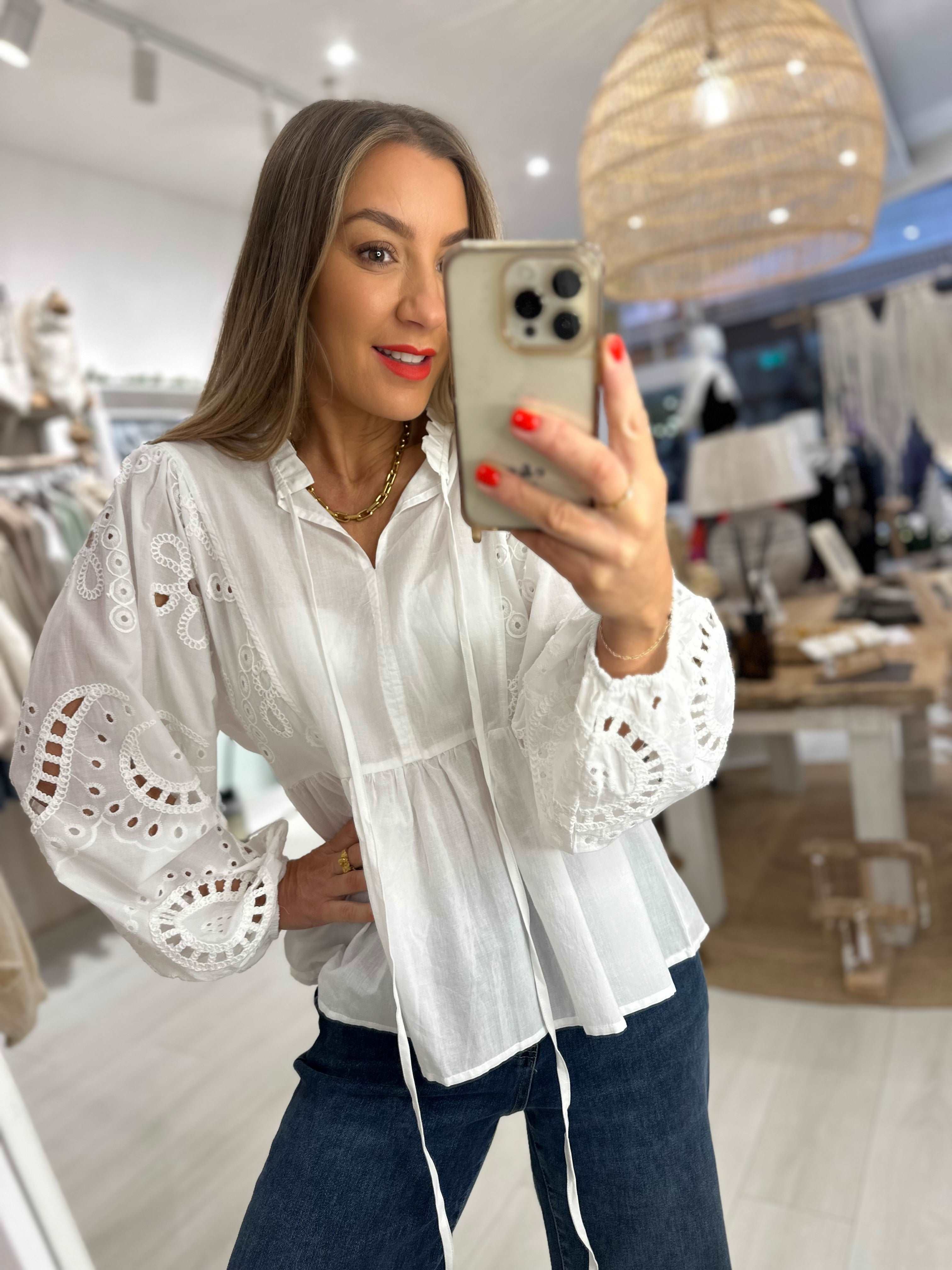 Iris Cotton Broderie Anglaise Blouse