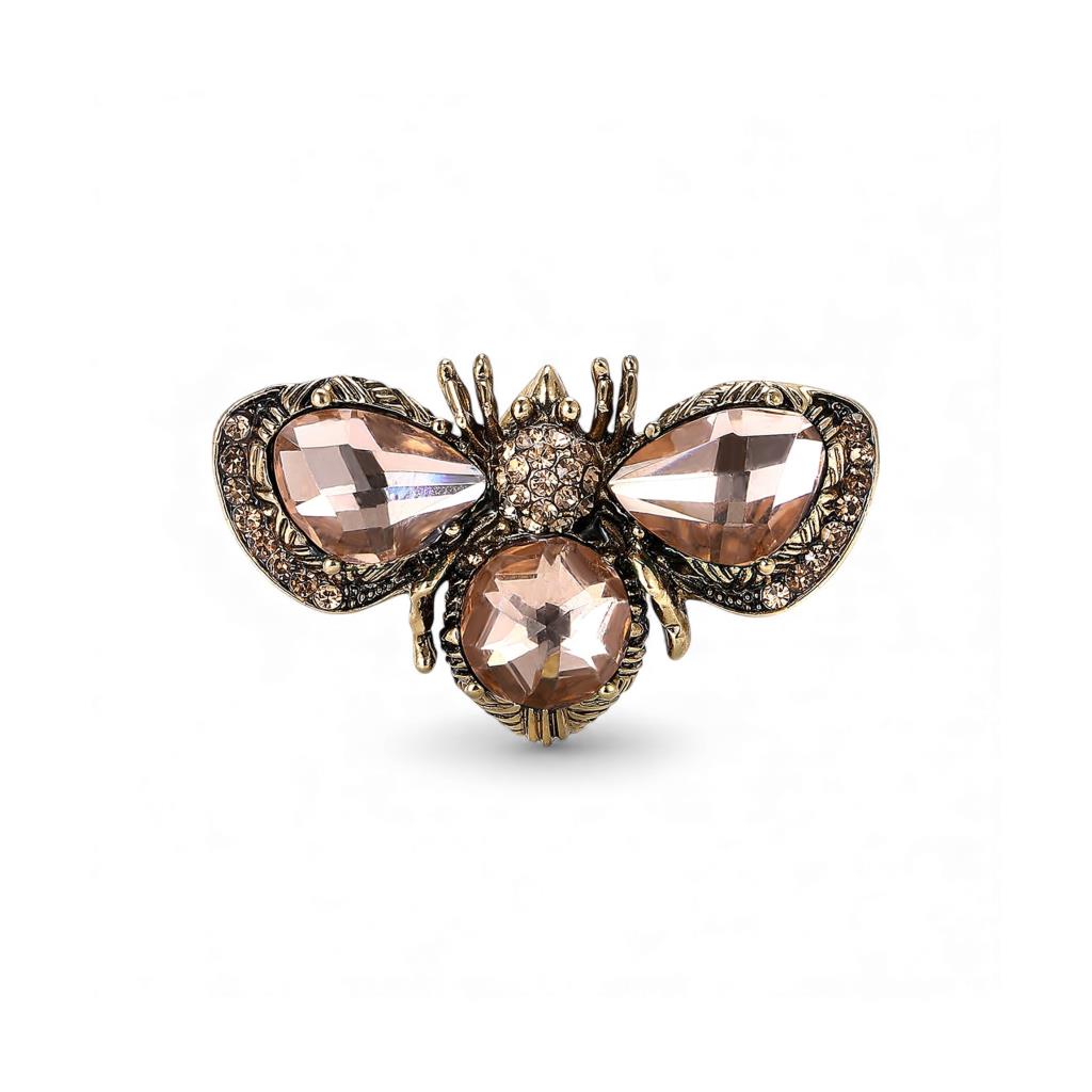 Crystal moth brooch