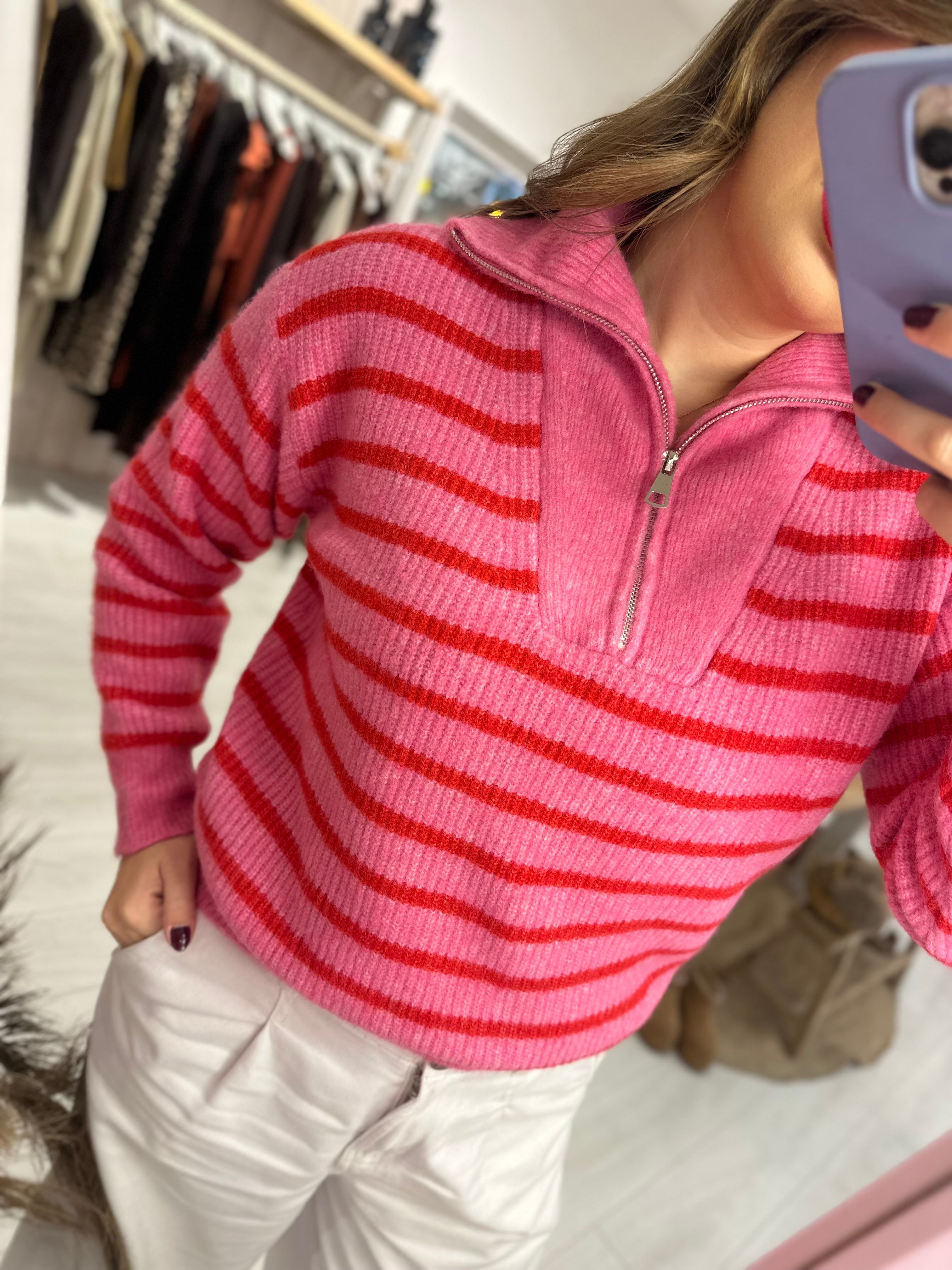 Wren Striped 1/4 Zip Jumper