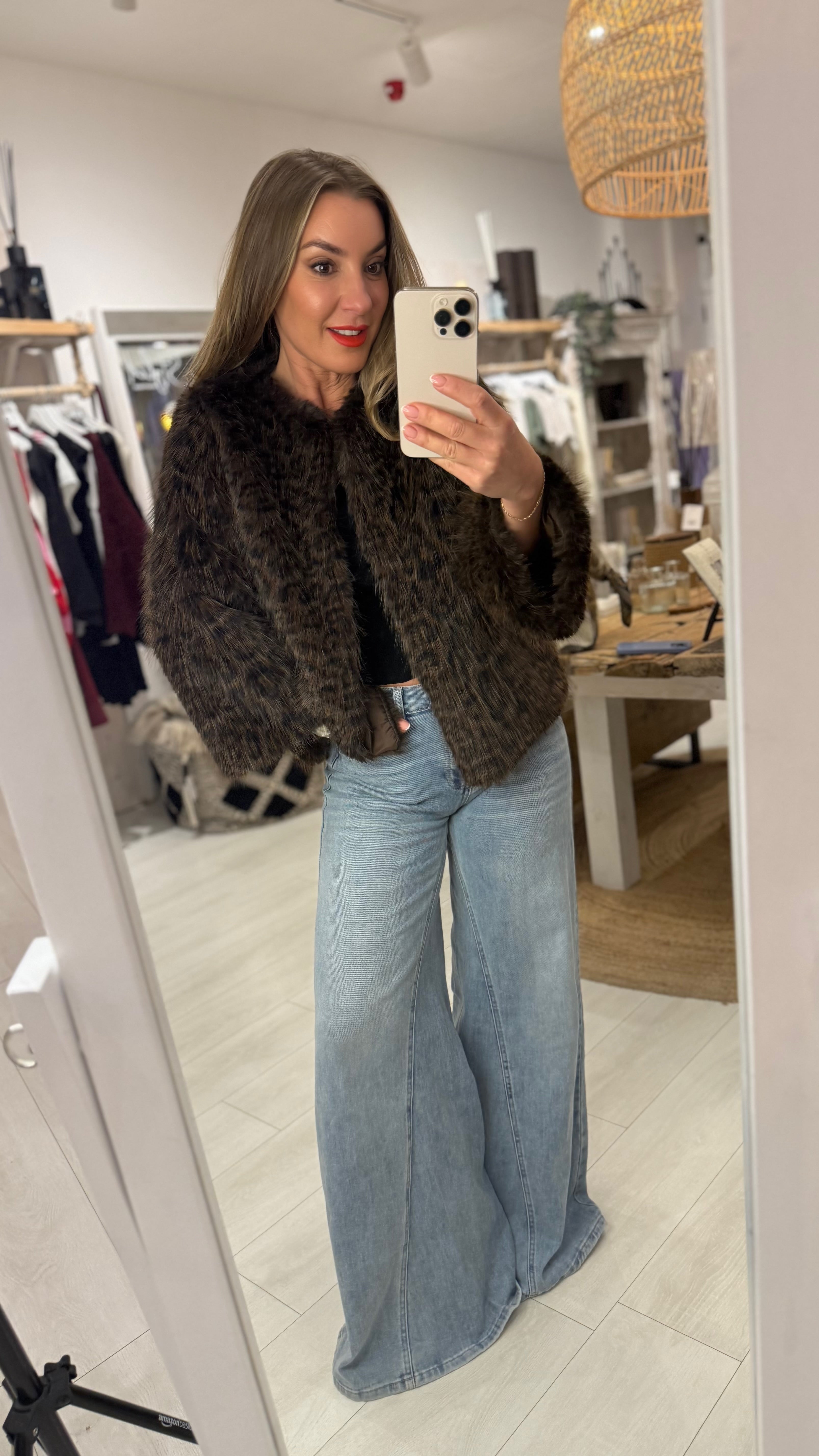 Esther Leopard Fur Jacket