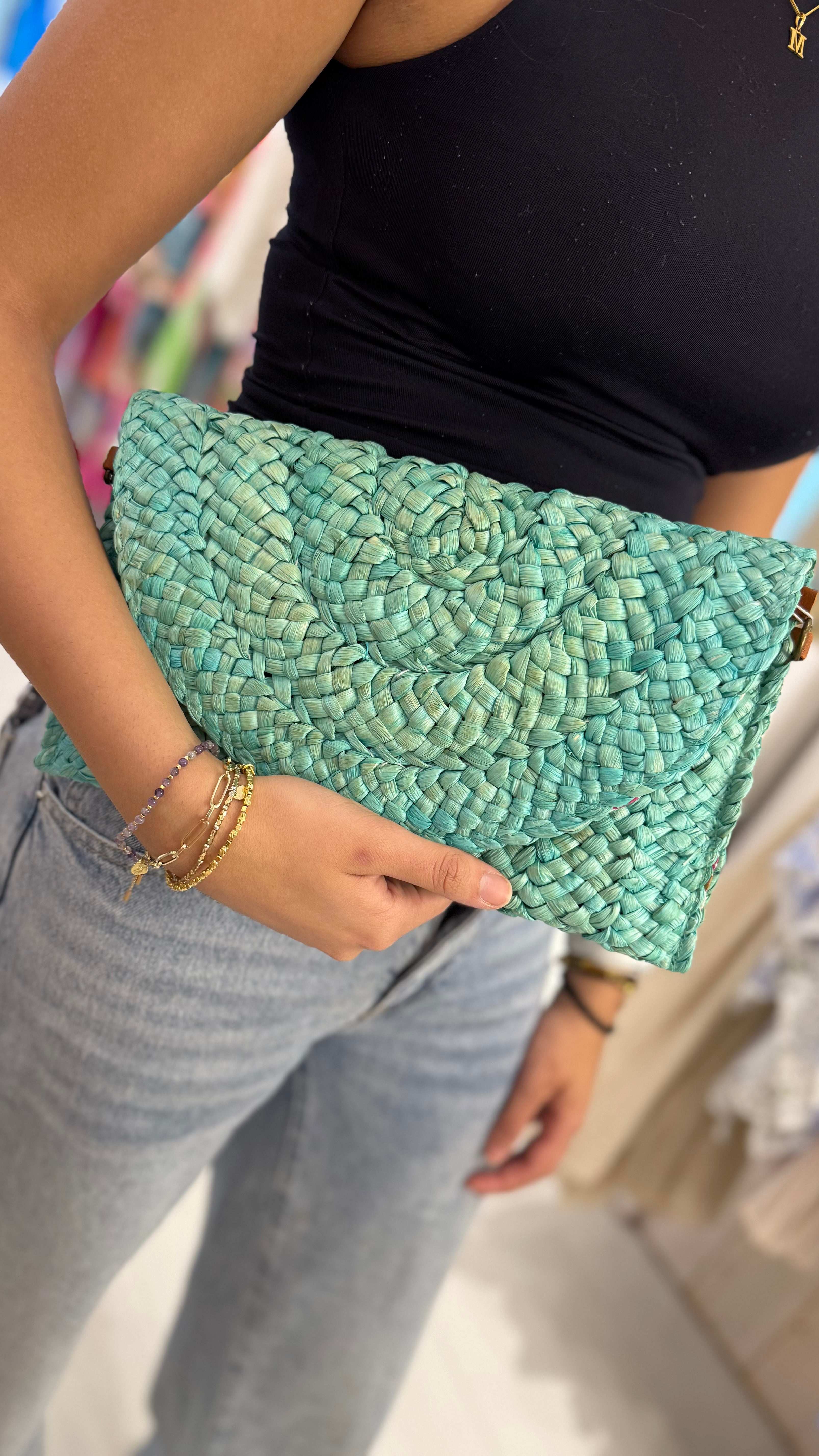 Blossom Straw Clutch