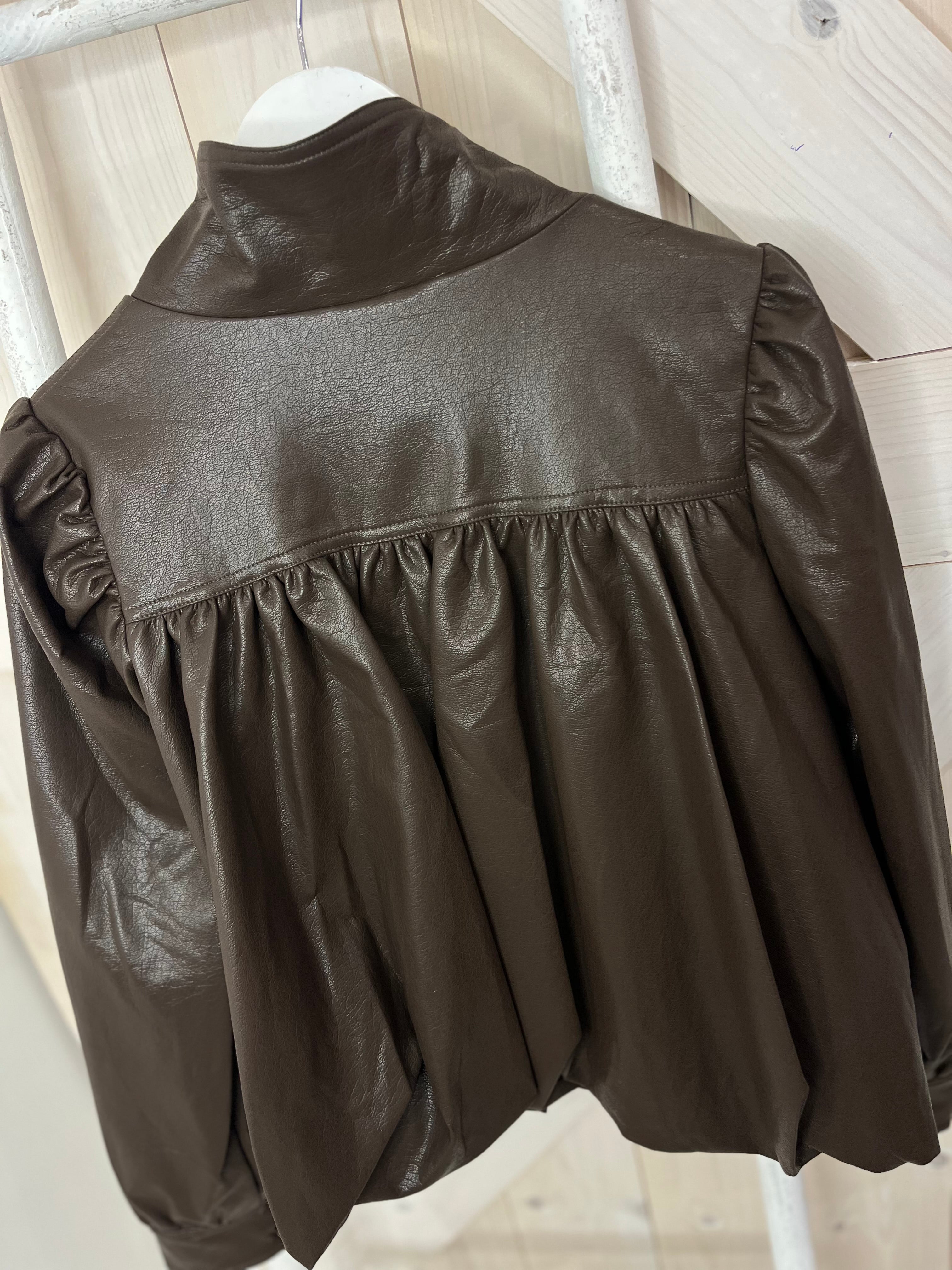 Mila Faux Leather Voluminous Jacket