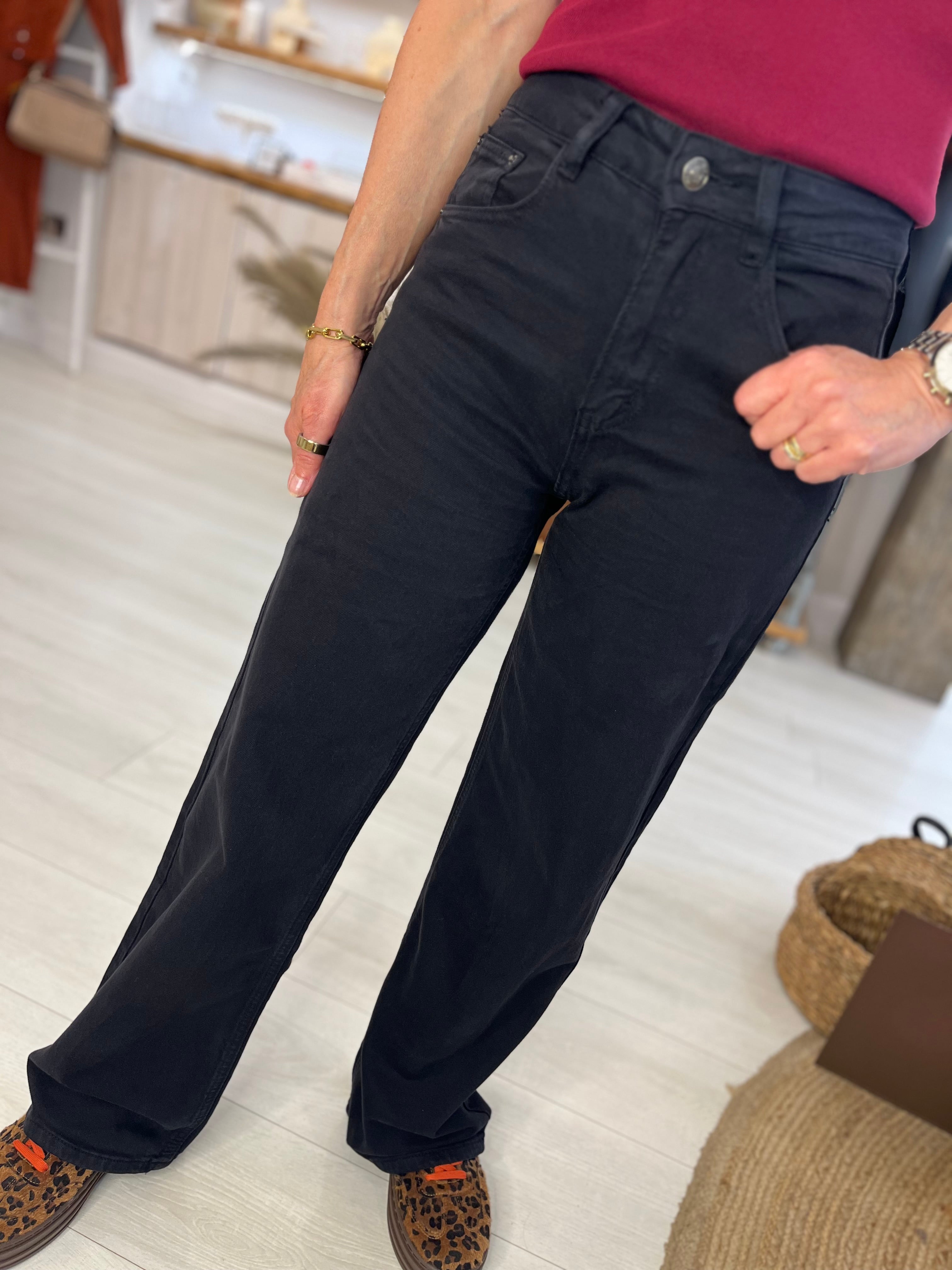 Milly Wide Leg Black Jeans