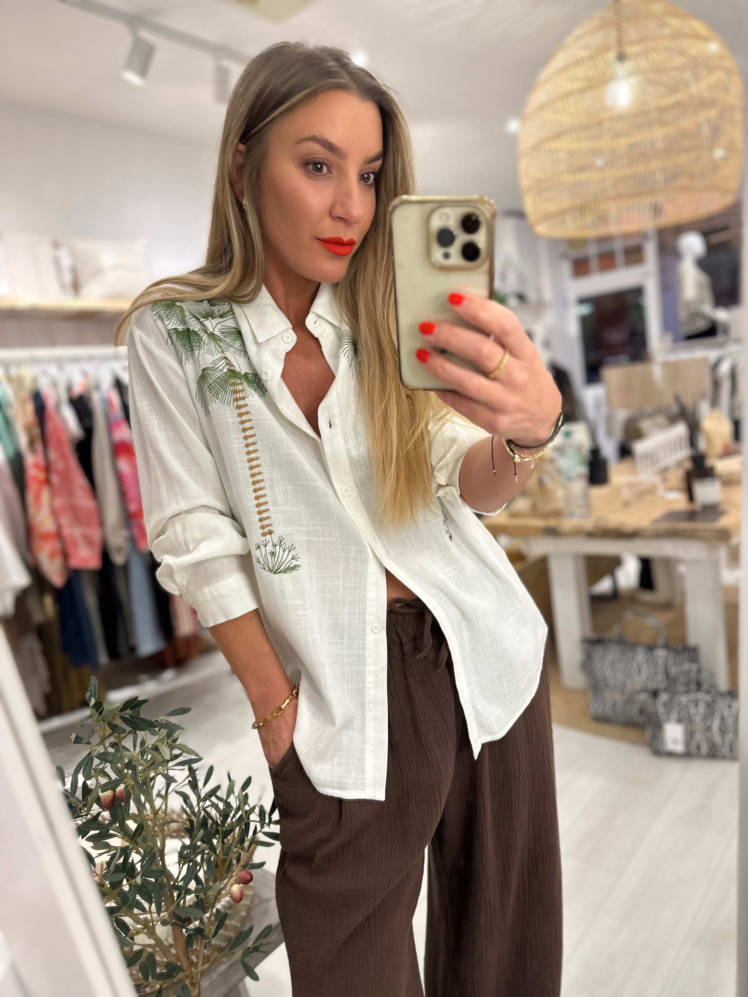 Palm Linen Shirt