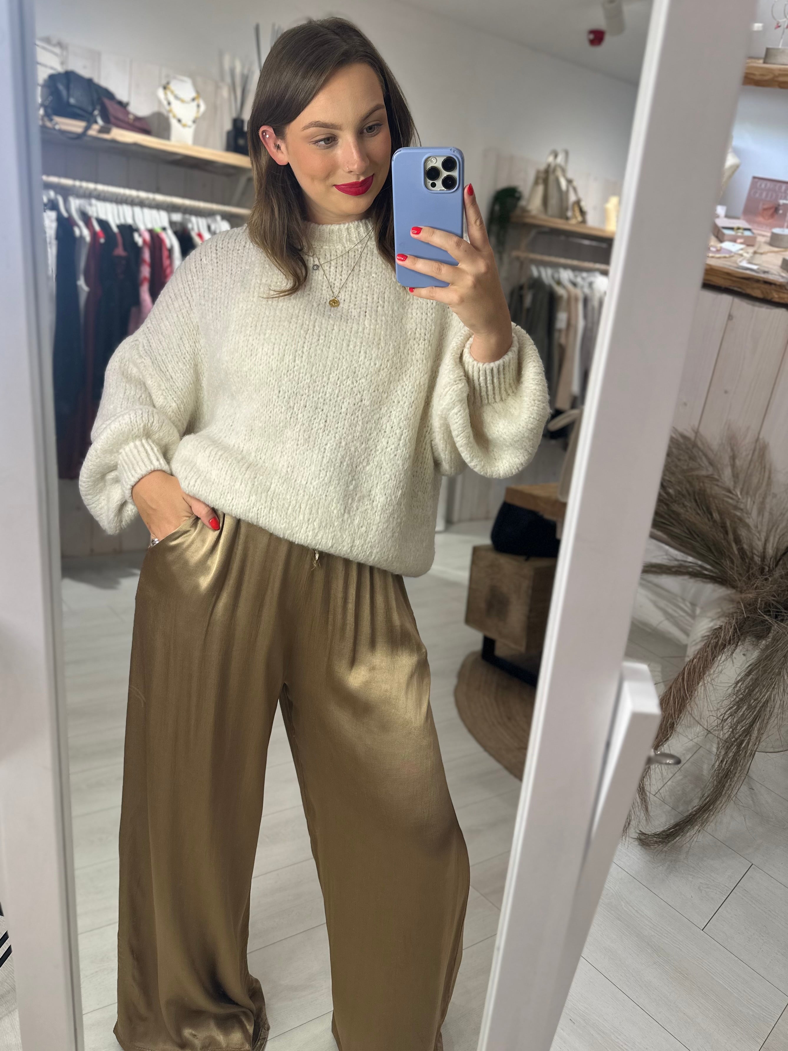 Ivy Satin Wide Leg Trouser