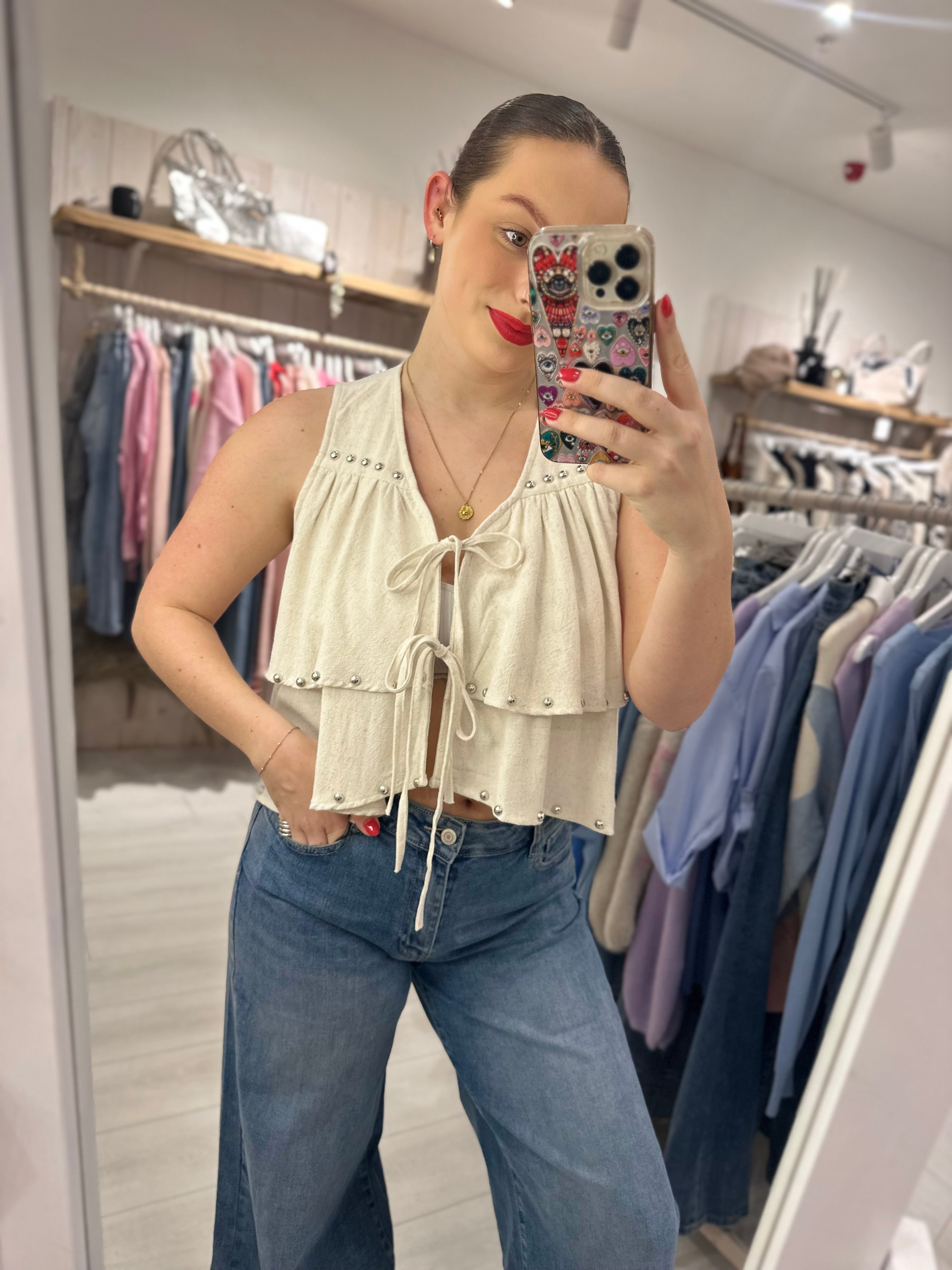 Josephine Studded Tie Vest