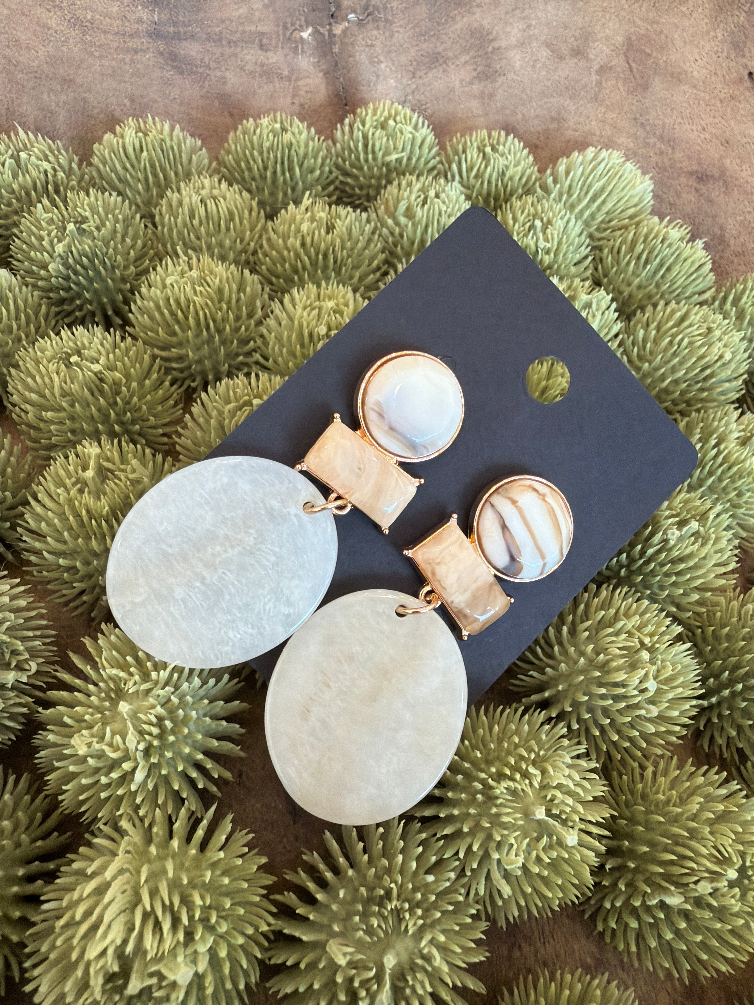 Marble Disc Earrings