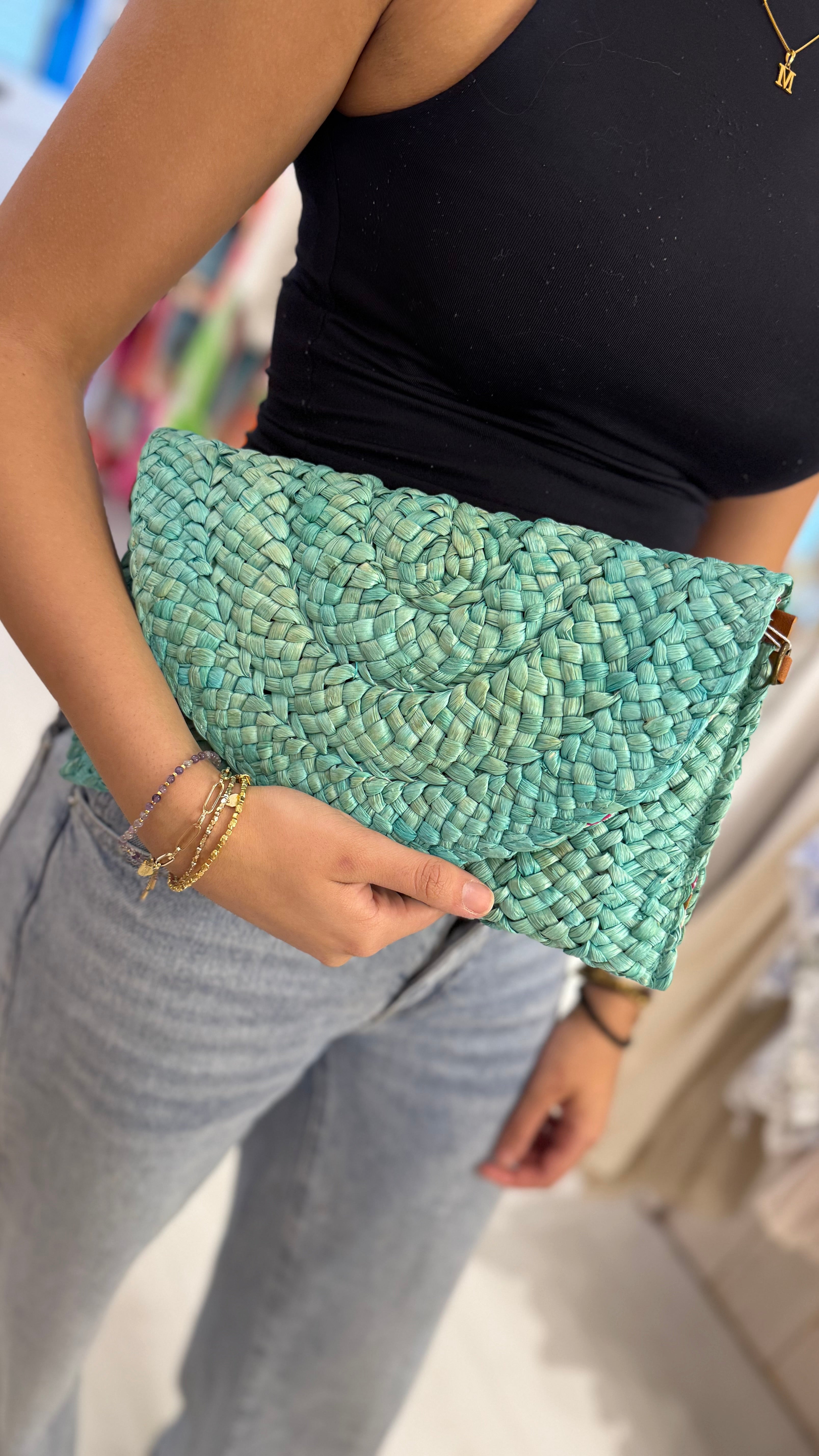 Blossom Straw Clutch