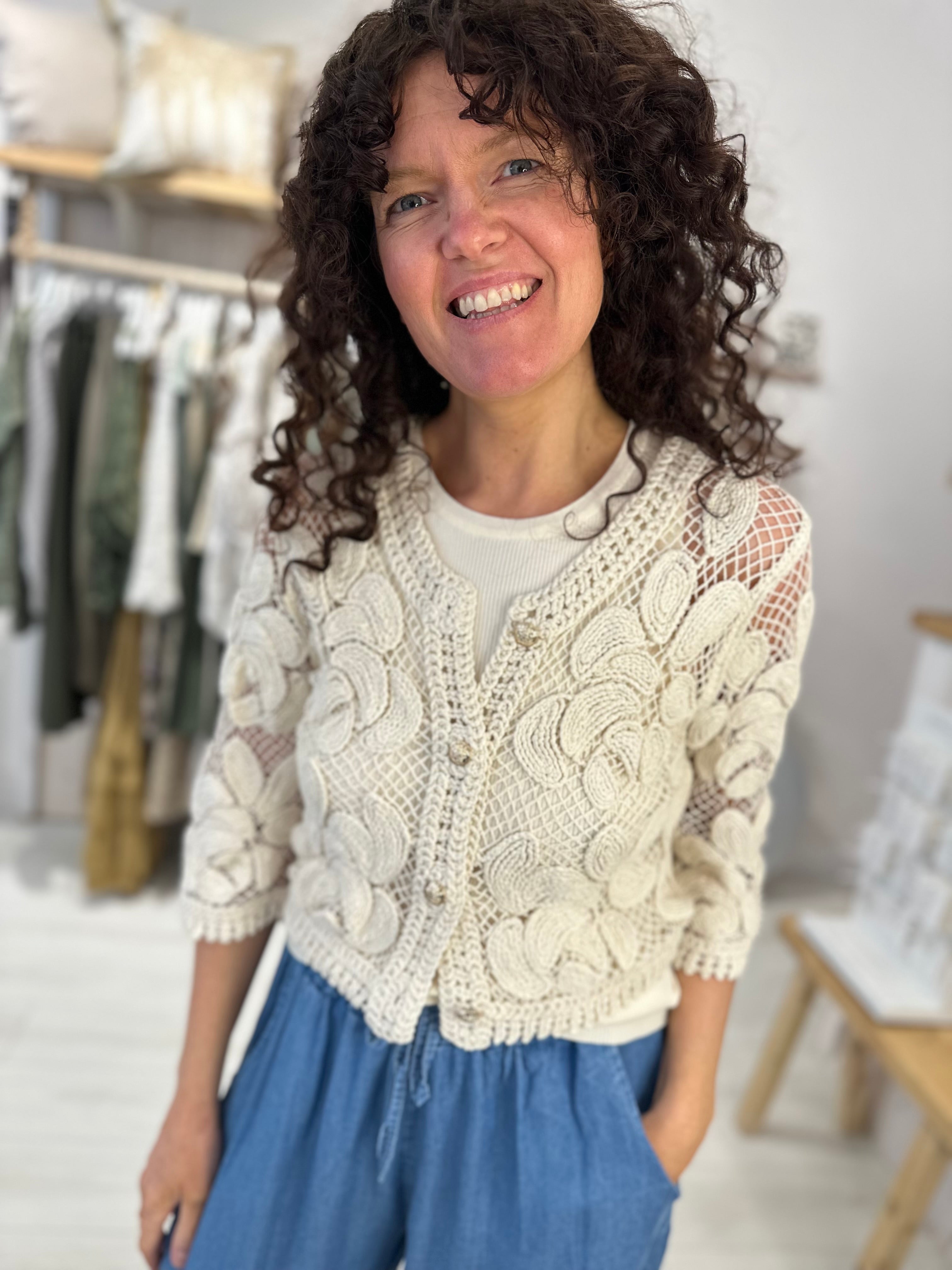 Bohemia 3/4 Sleeve Crochet Cardigan