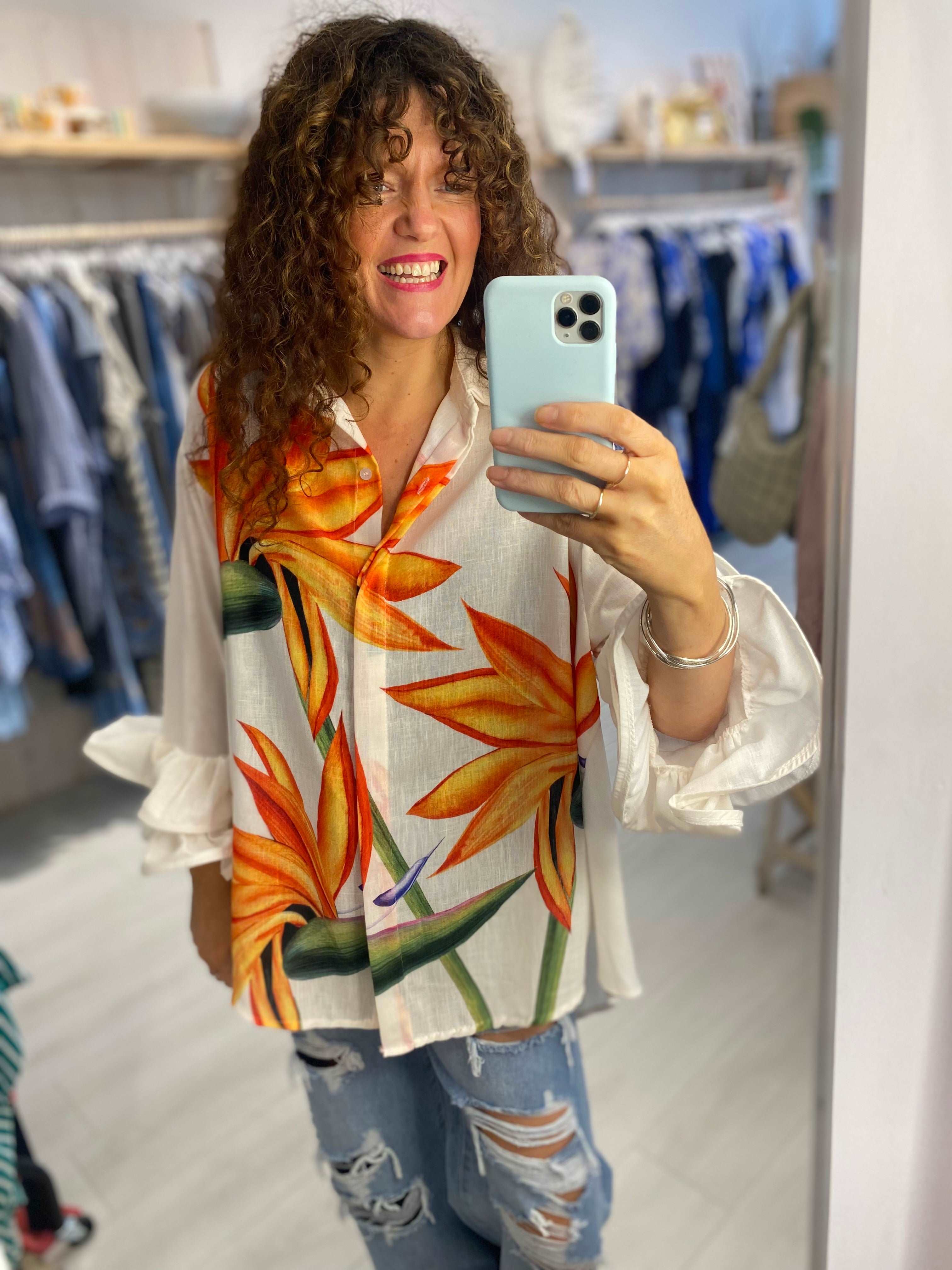 Floral Ruffle Blouse