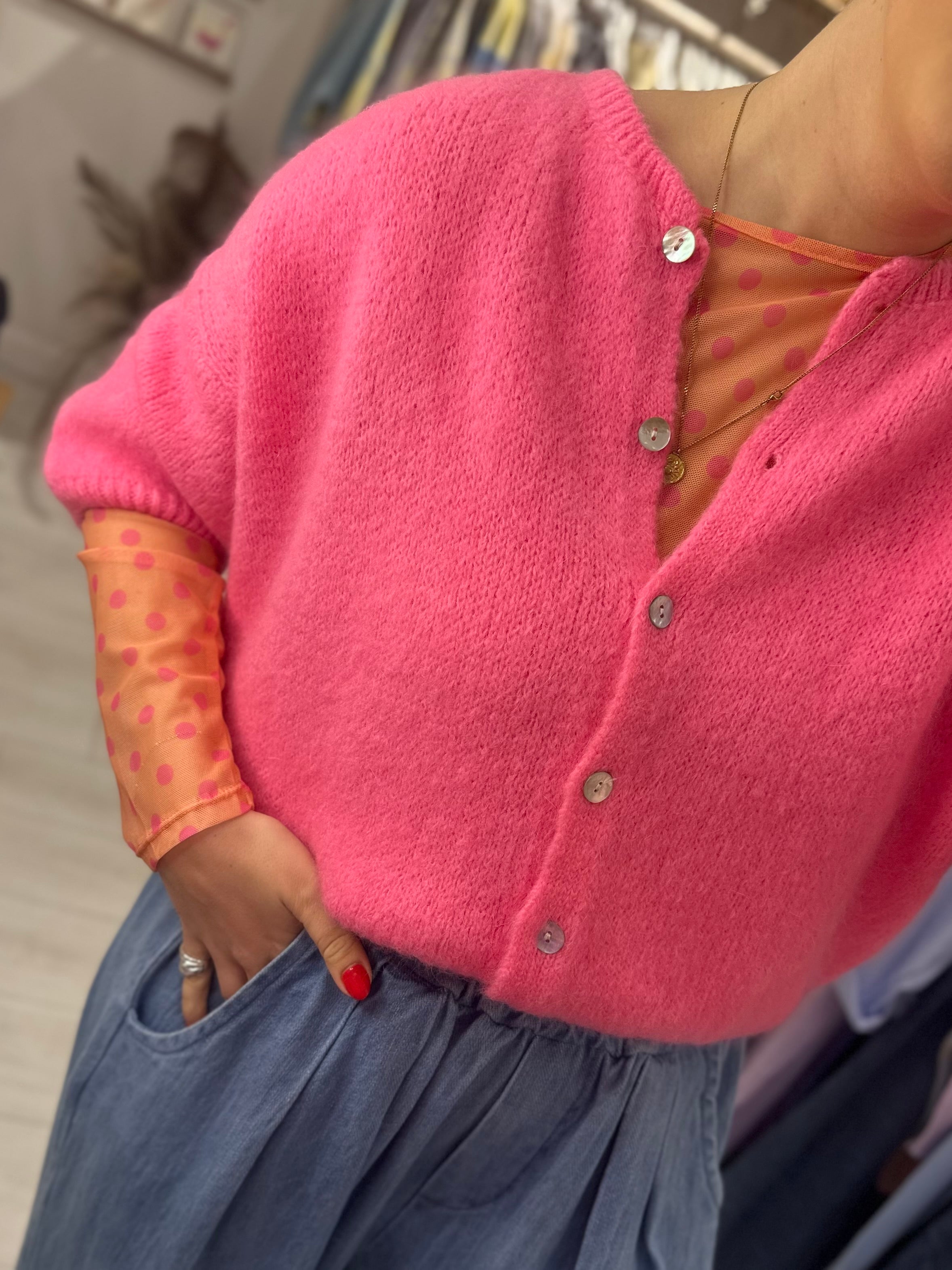 Pippy Polka Dot Mesh Top