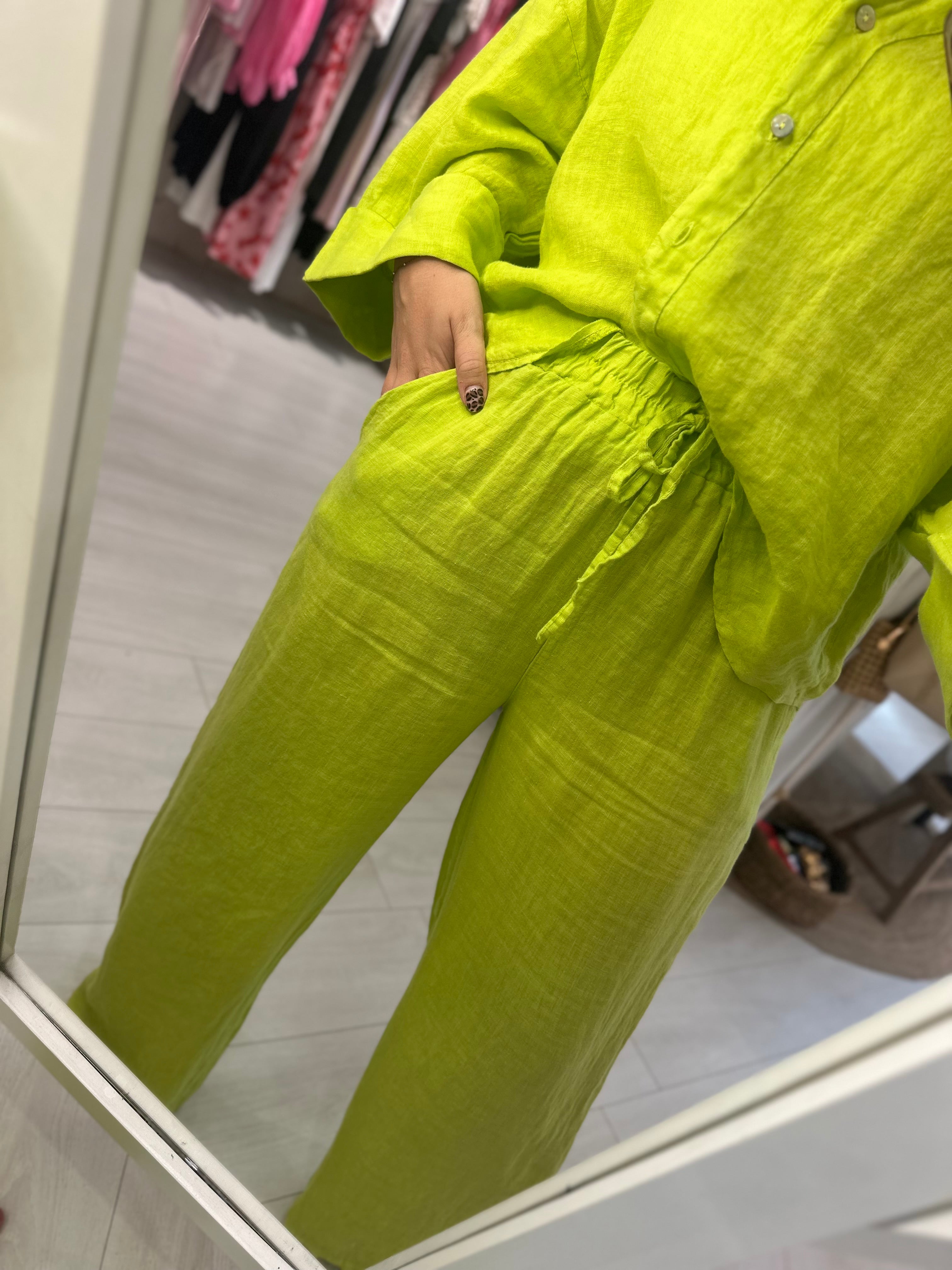 Wilma Wide Leg Linen Mix Trousers