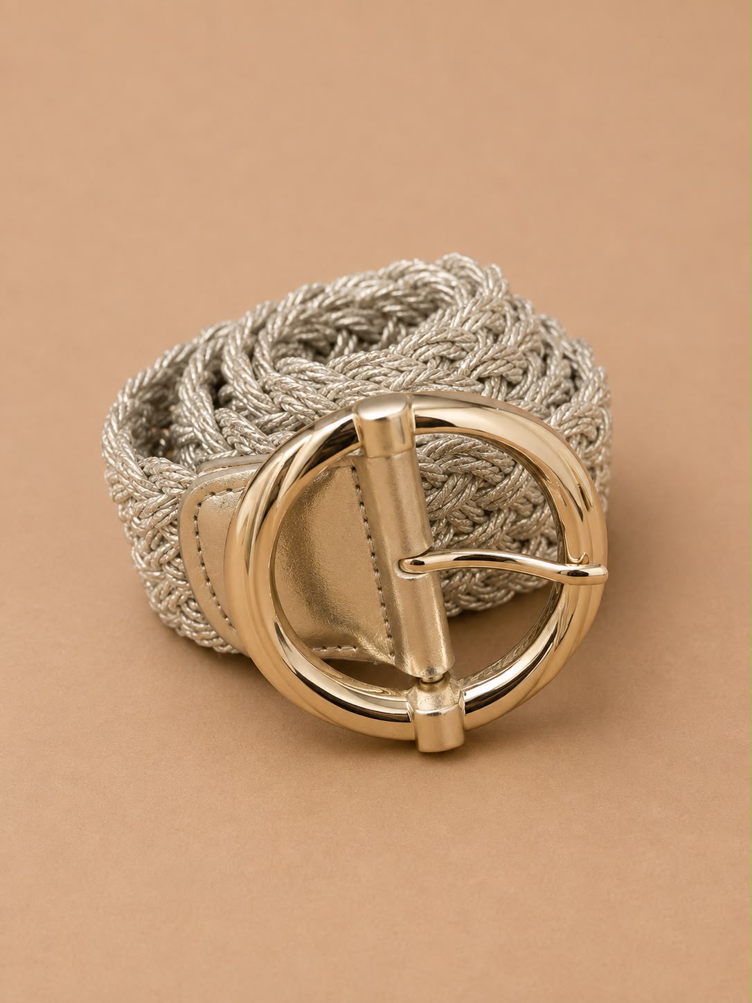 Woven Circle Buckle Belt