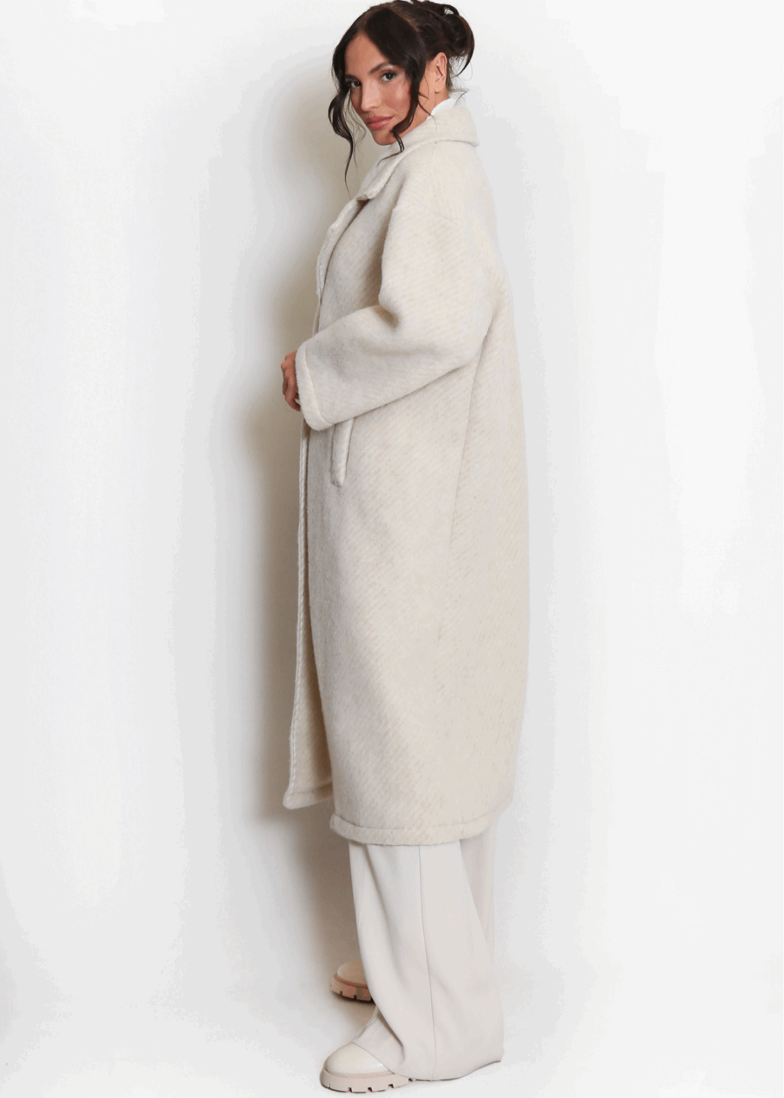 Wool Blend Longline Duster Coat