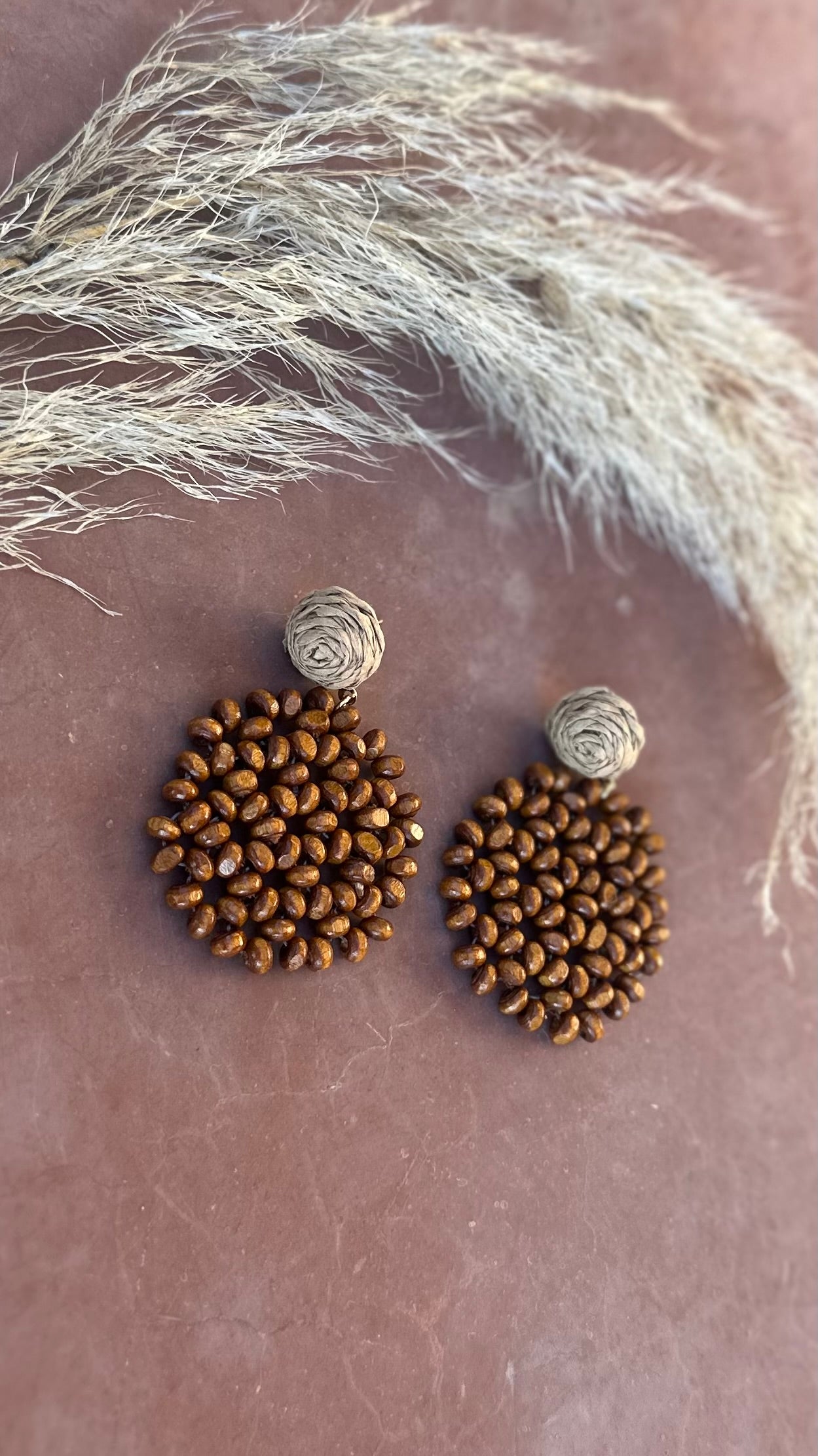 Ikram Wooden Beaded Earrings