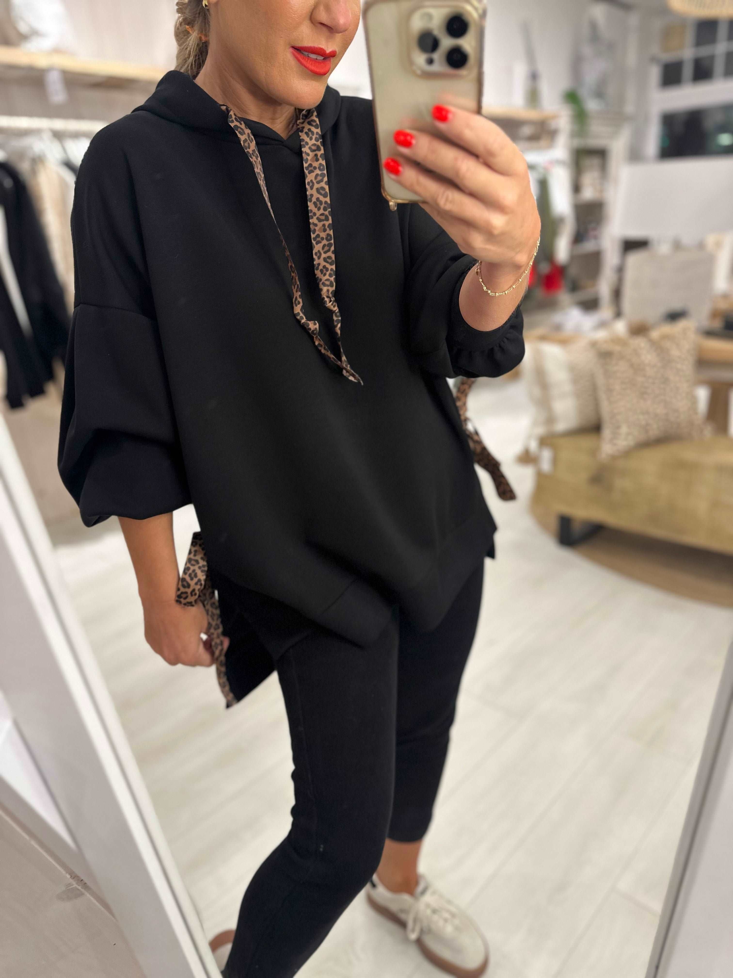 Maisie Leopard Ribbon Hoodie