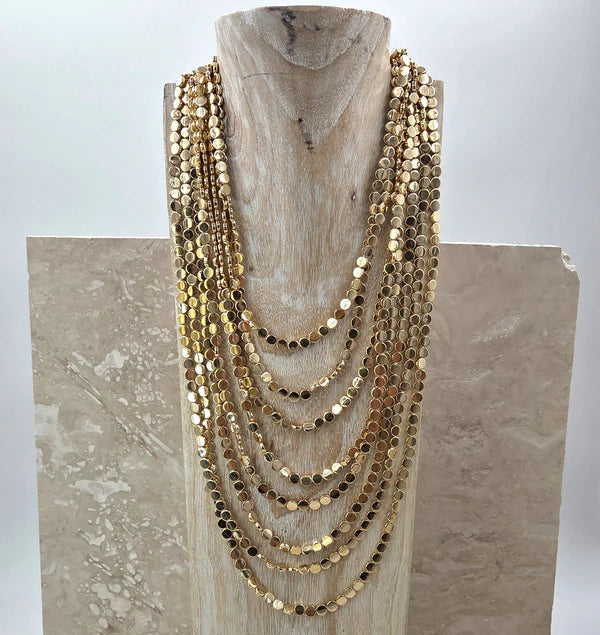 Multistrand mini disc necklace