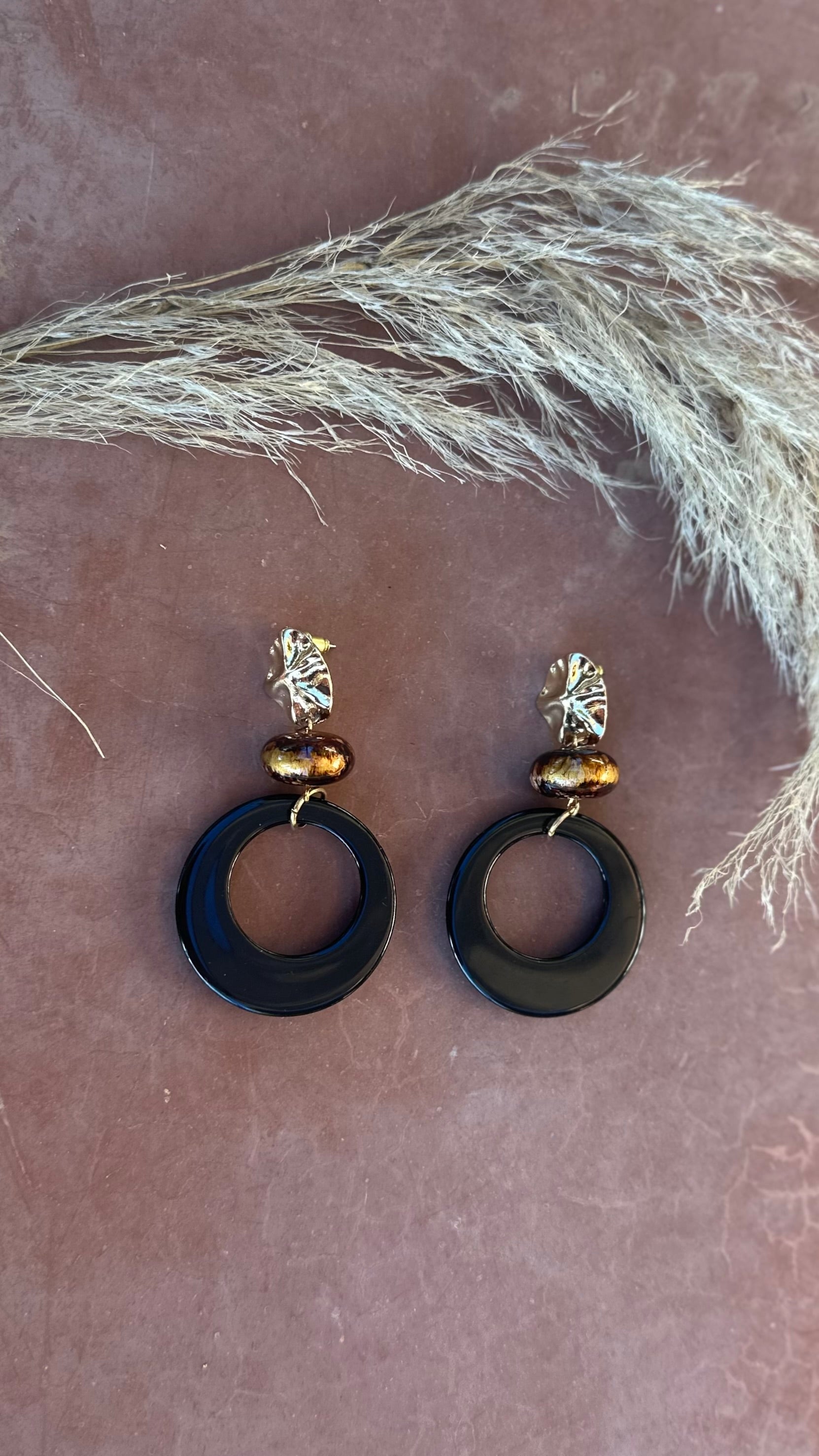 Luba Black Loop Earrings