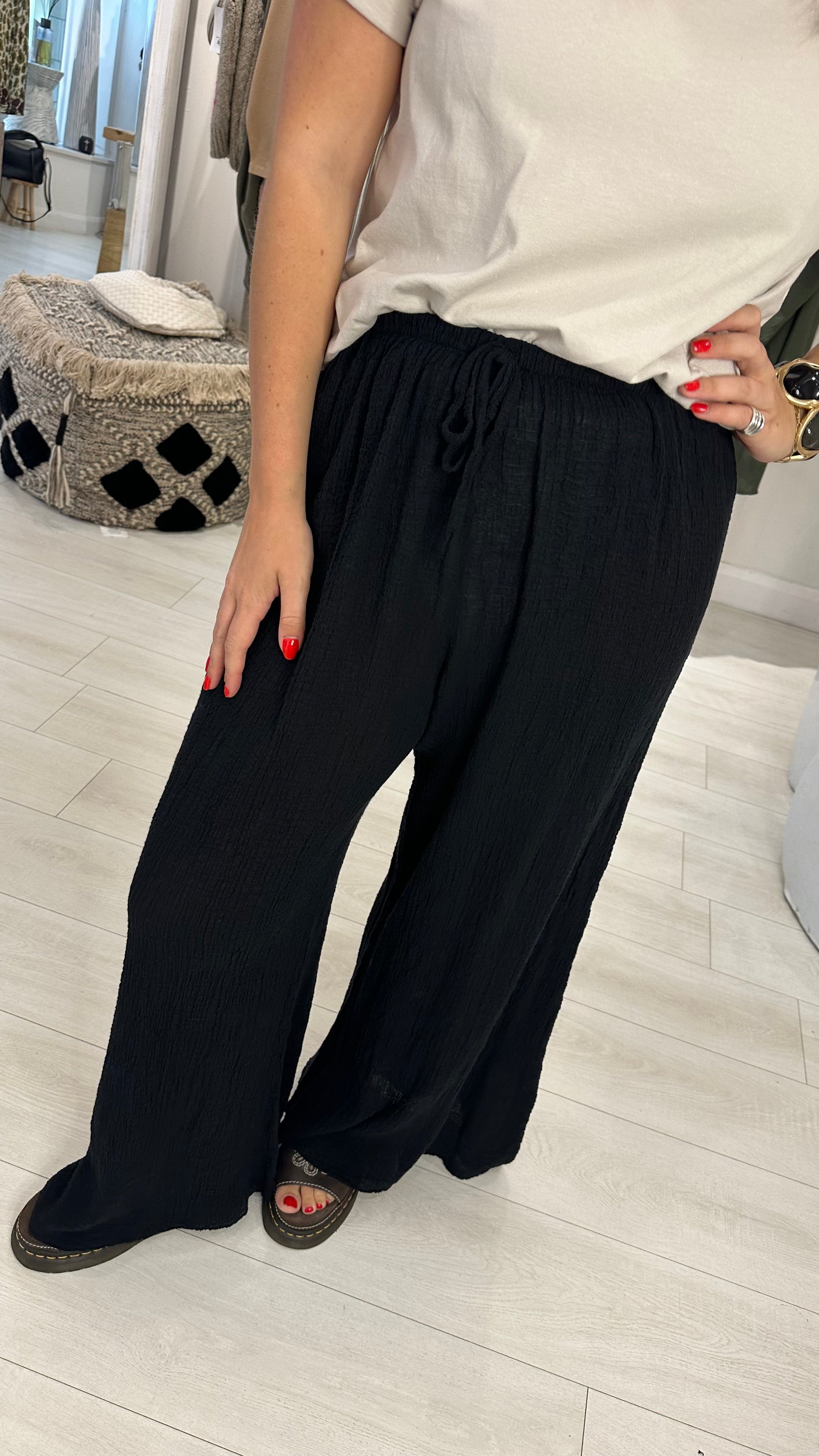 Crinkle Micro Flare Trousers