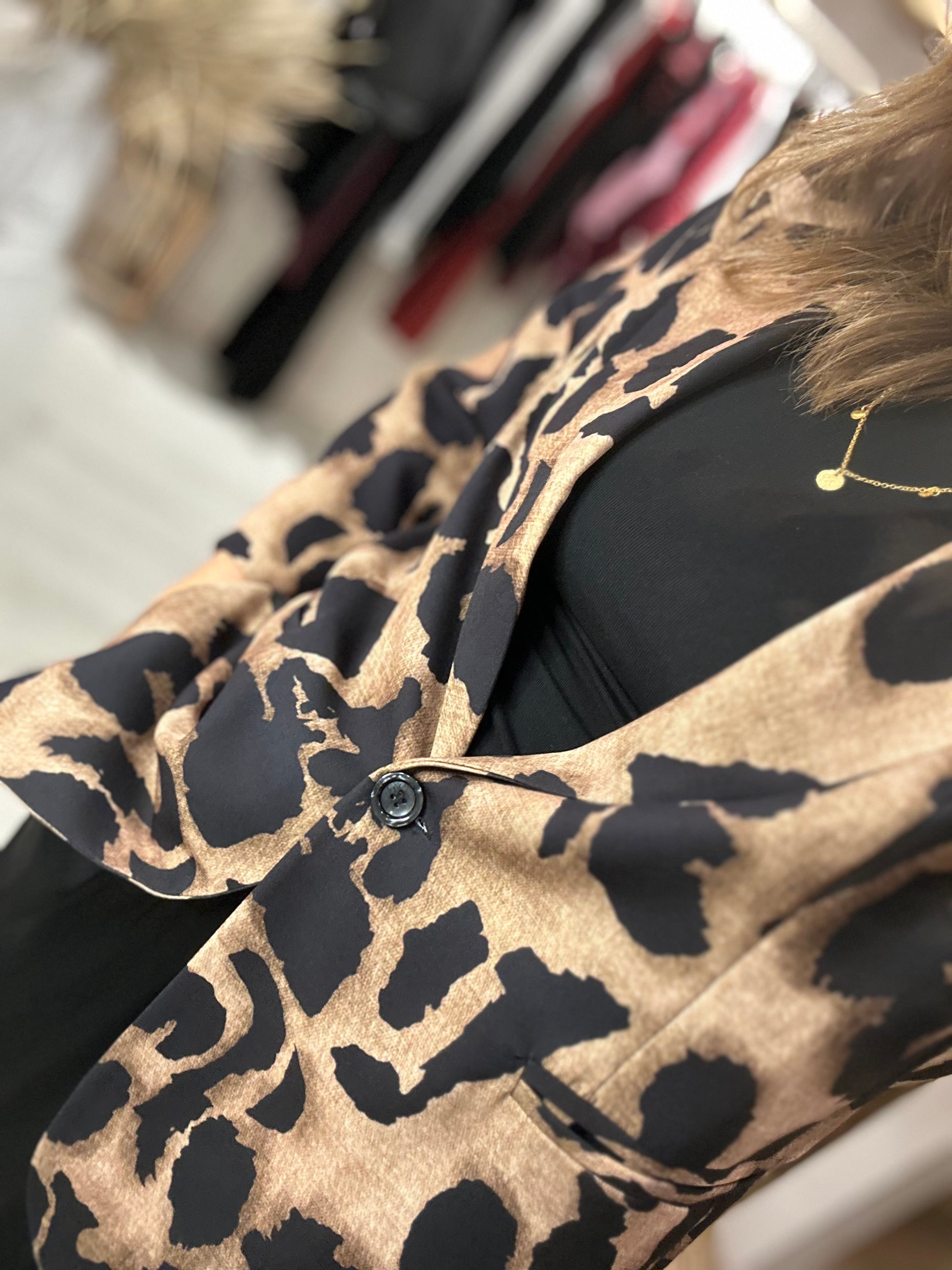 Oversized Leopard Blazer