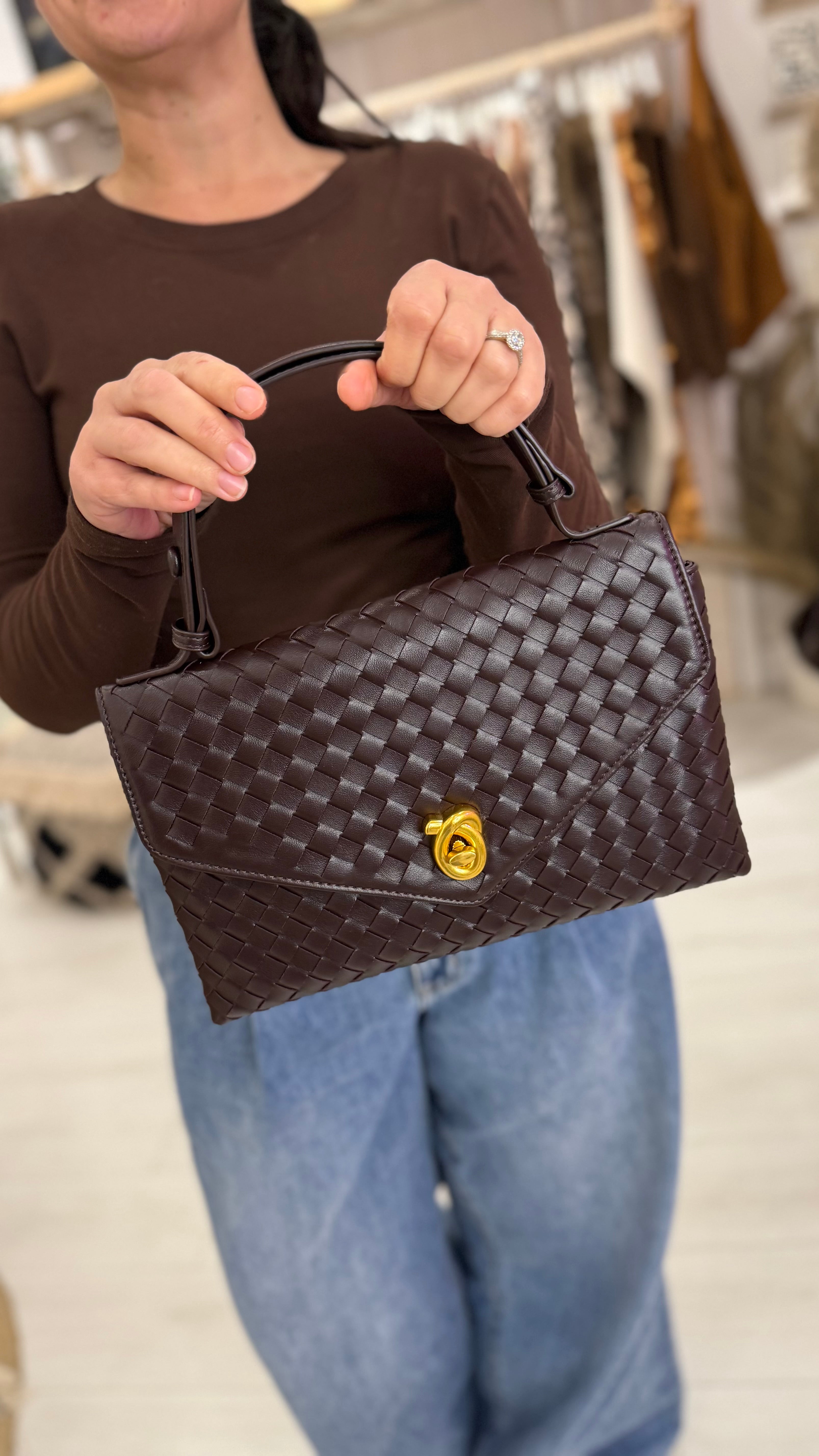 Boti Woven Envelope Clutch