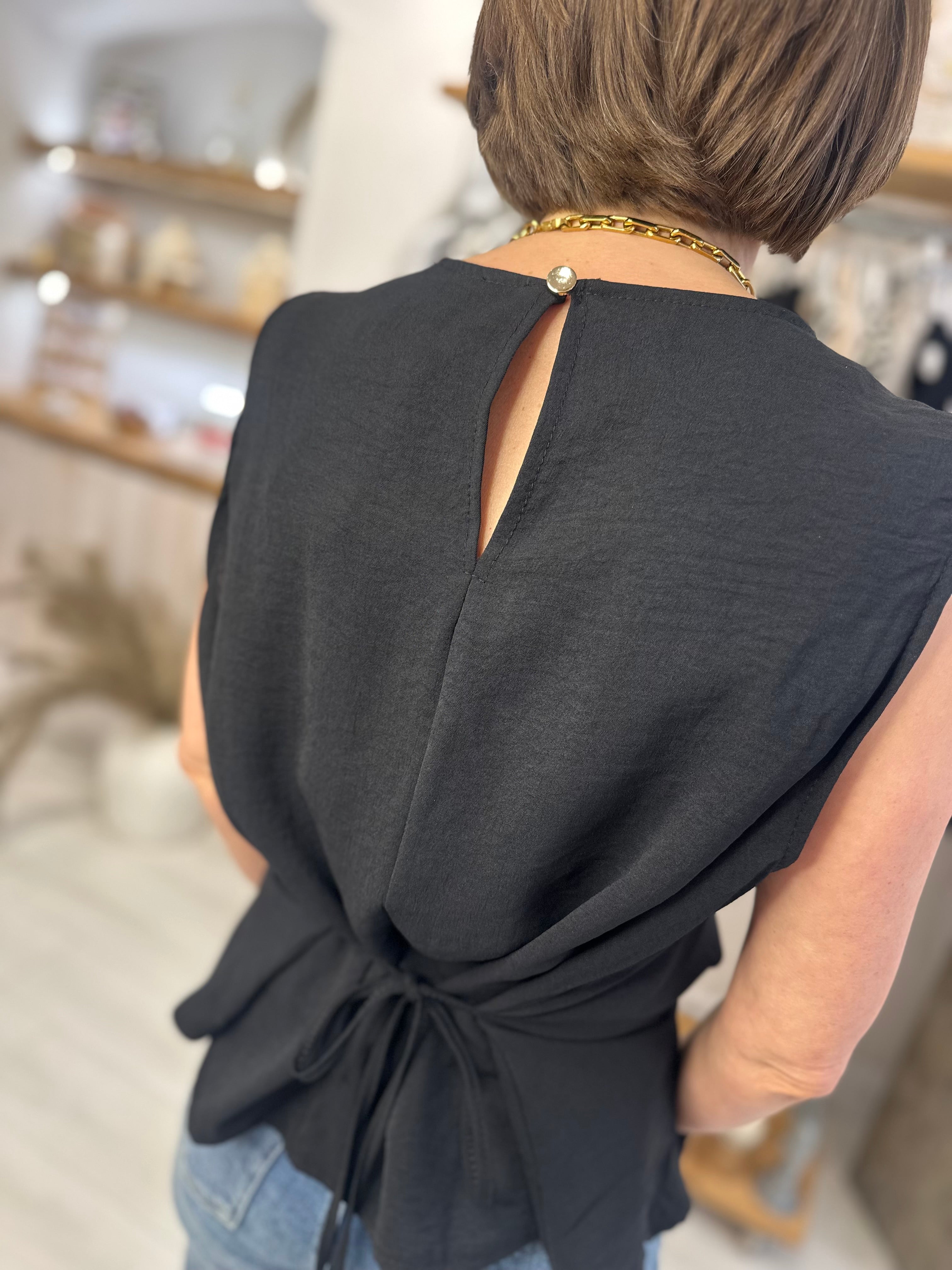 Pleated Tie-Back Vest