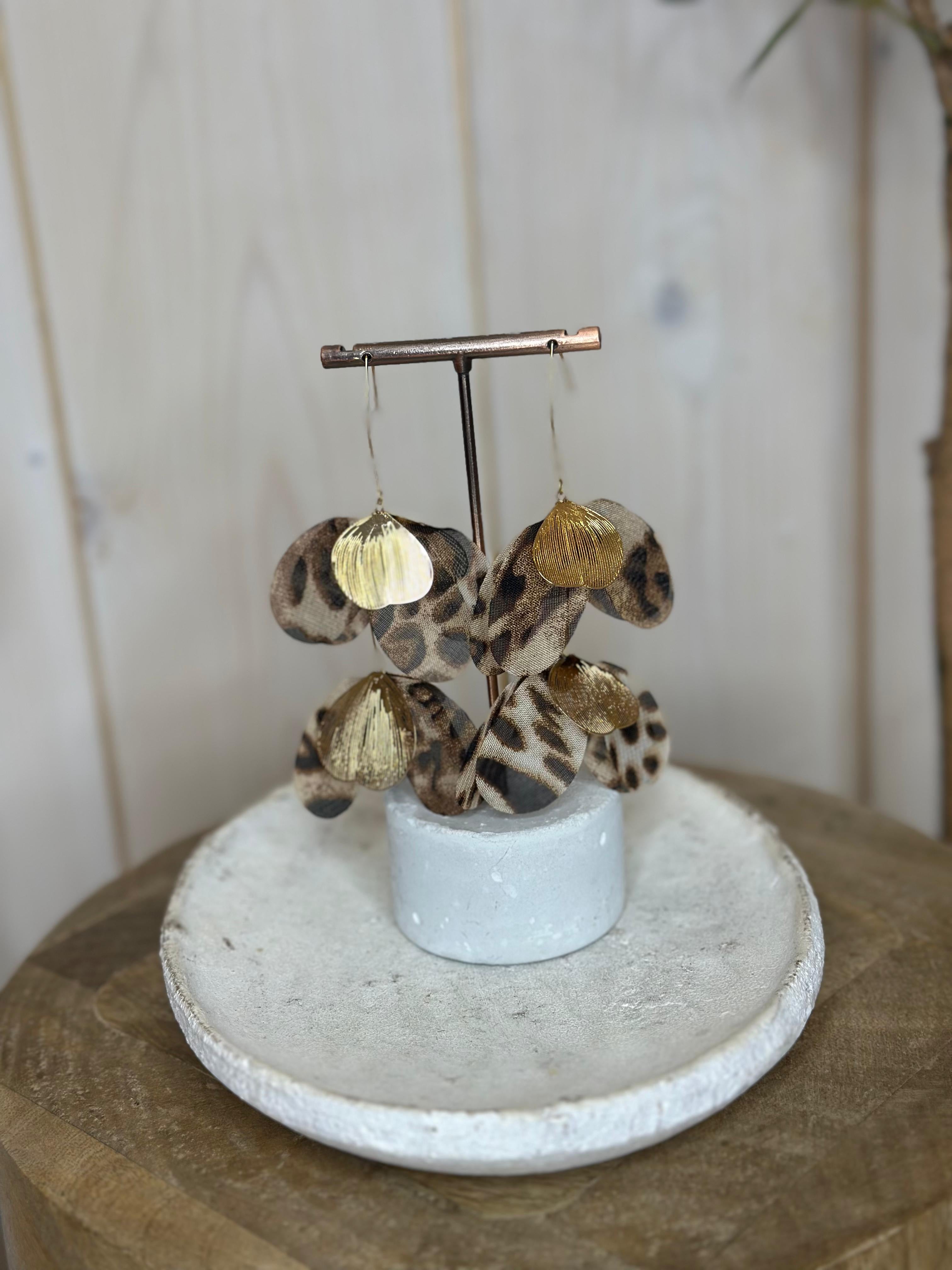 Fabric Flower Earrings