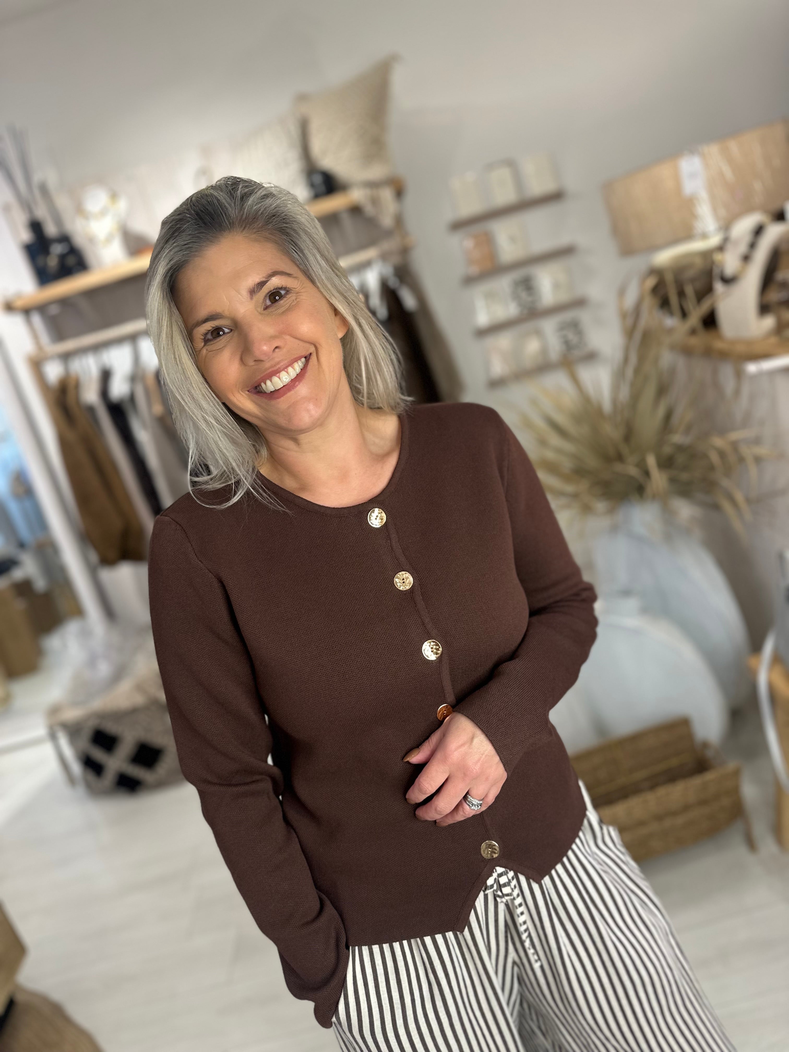 Tate Gold Button Cardigan