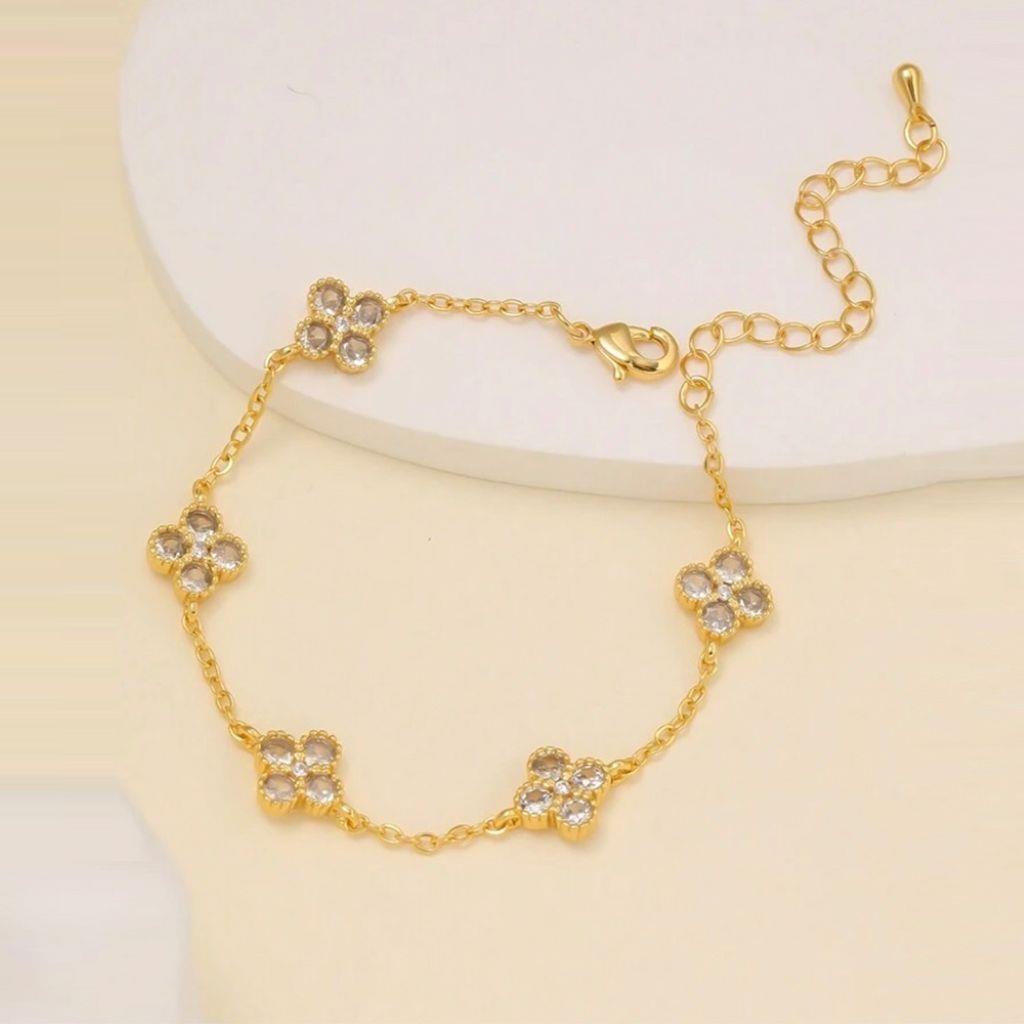 Cubic Zirconia Clover Bracelet
