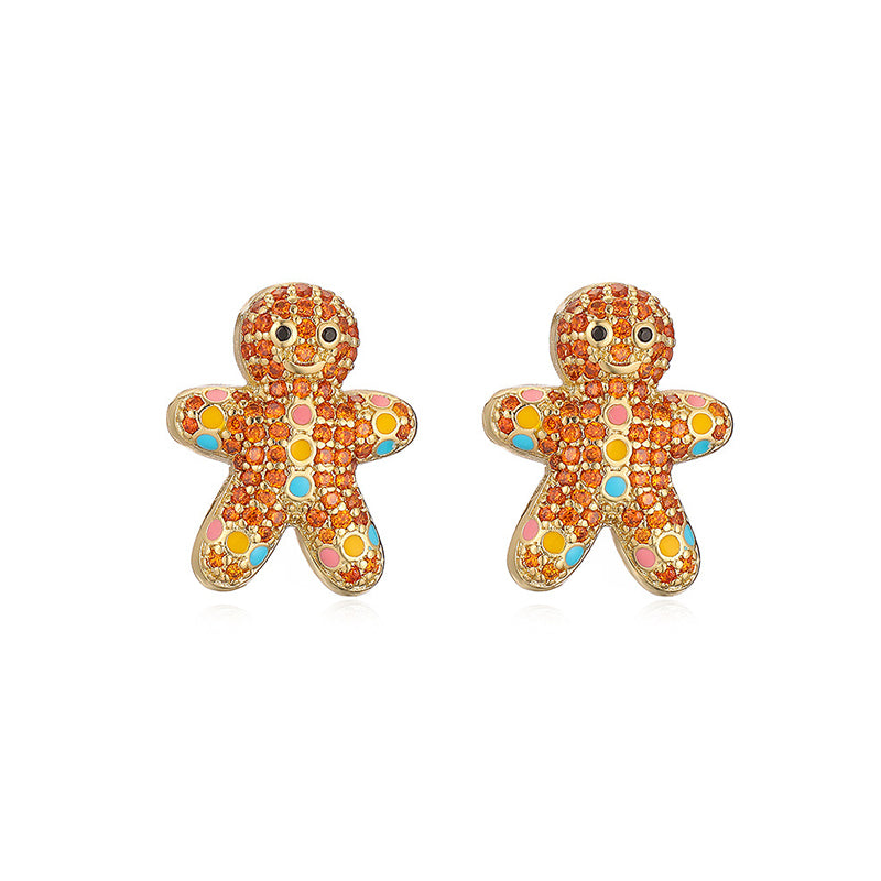 Crystal Gingerbread Man Earrings