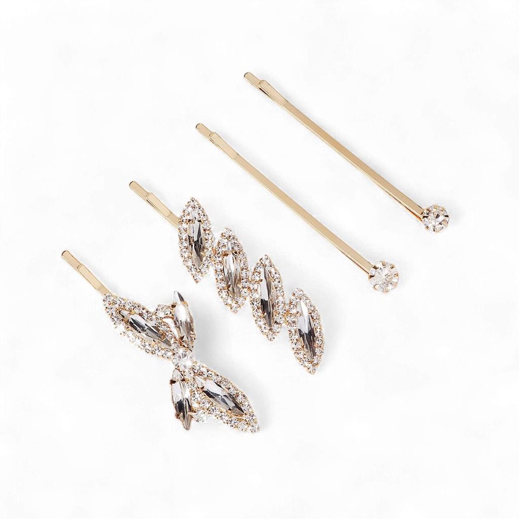 Marquise & Solitaire Hair Slide Set