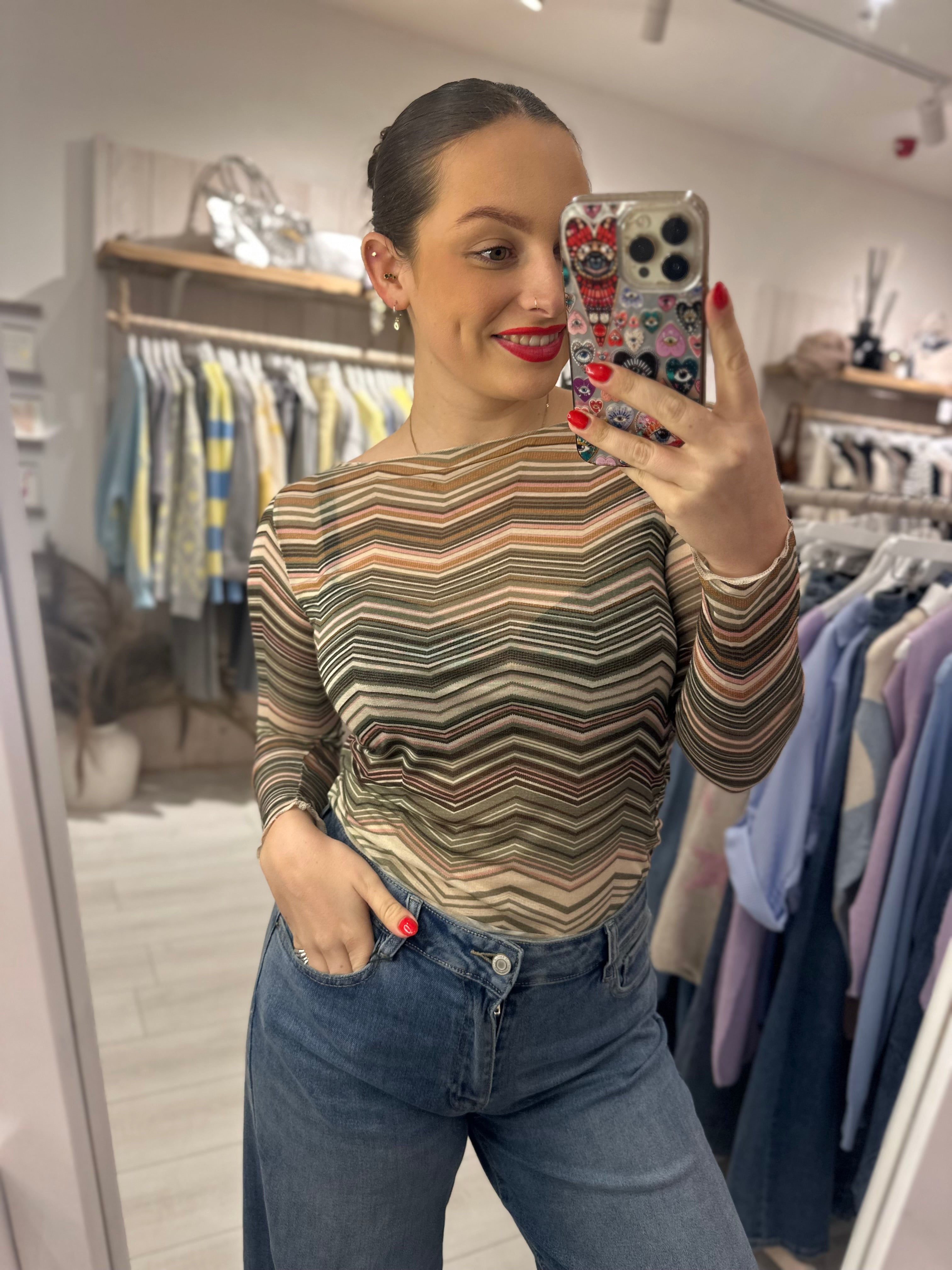 Missie Cashmere Blend Zigzag Top