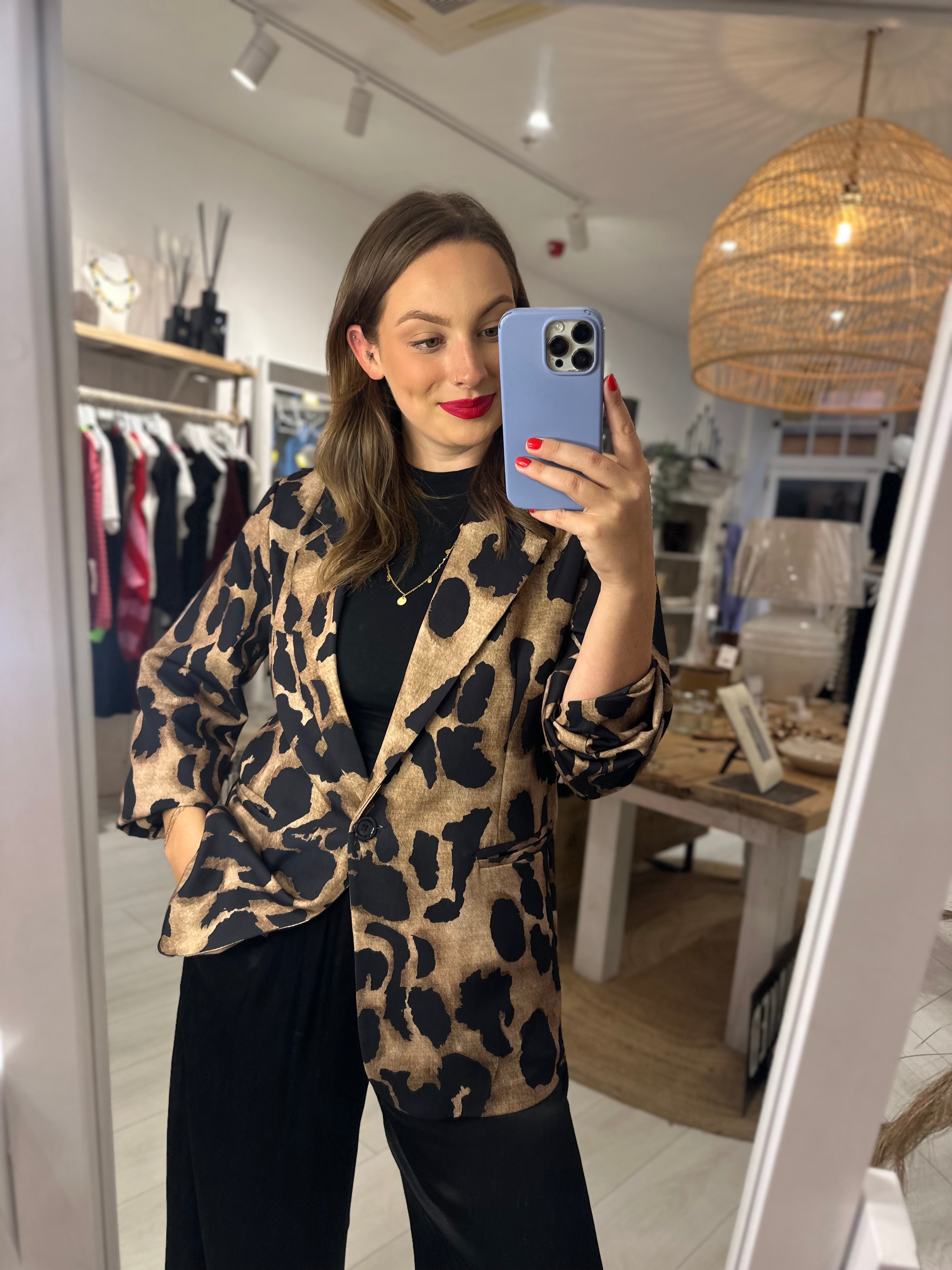 Oversized Leopard Blazer