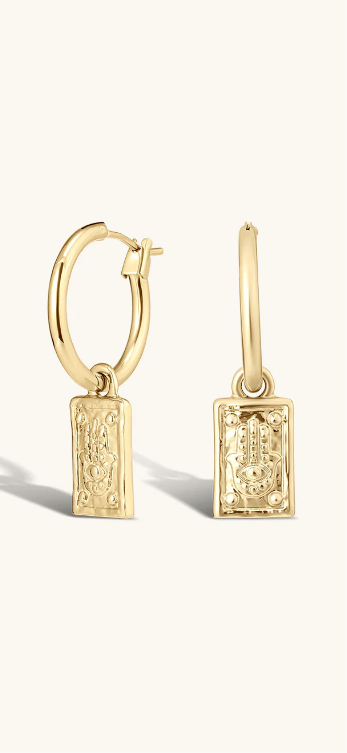 Liora Hamsa Hand Hoops