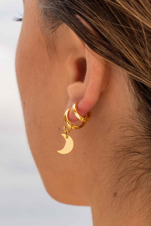 Moon Huggie Earrings