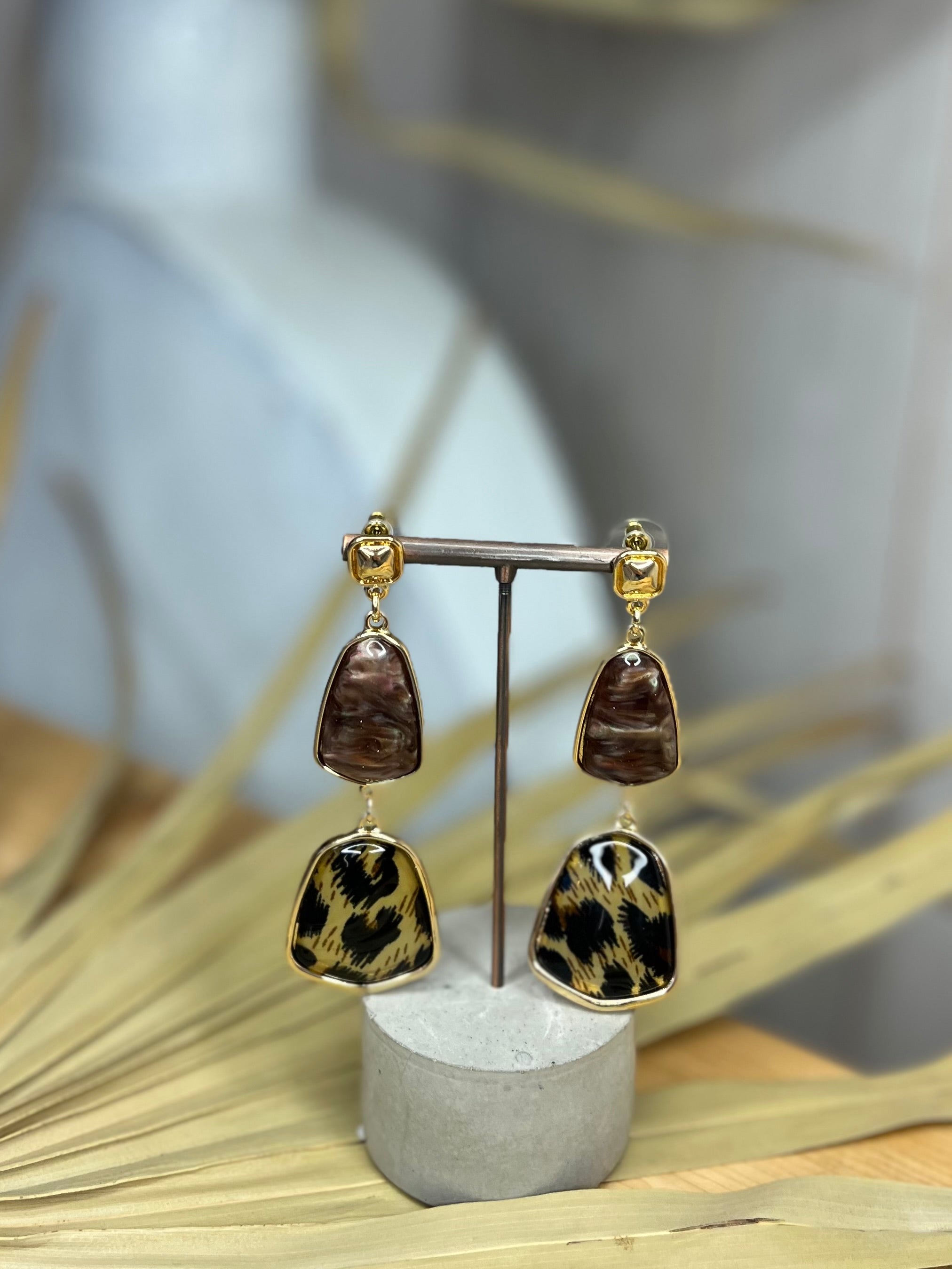 Iridescent Molten Leopard Earrings