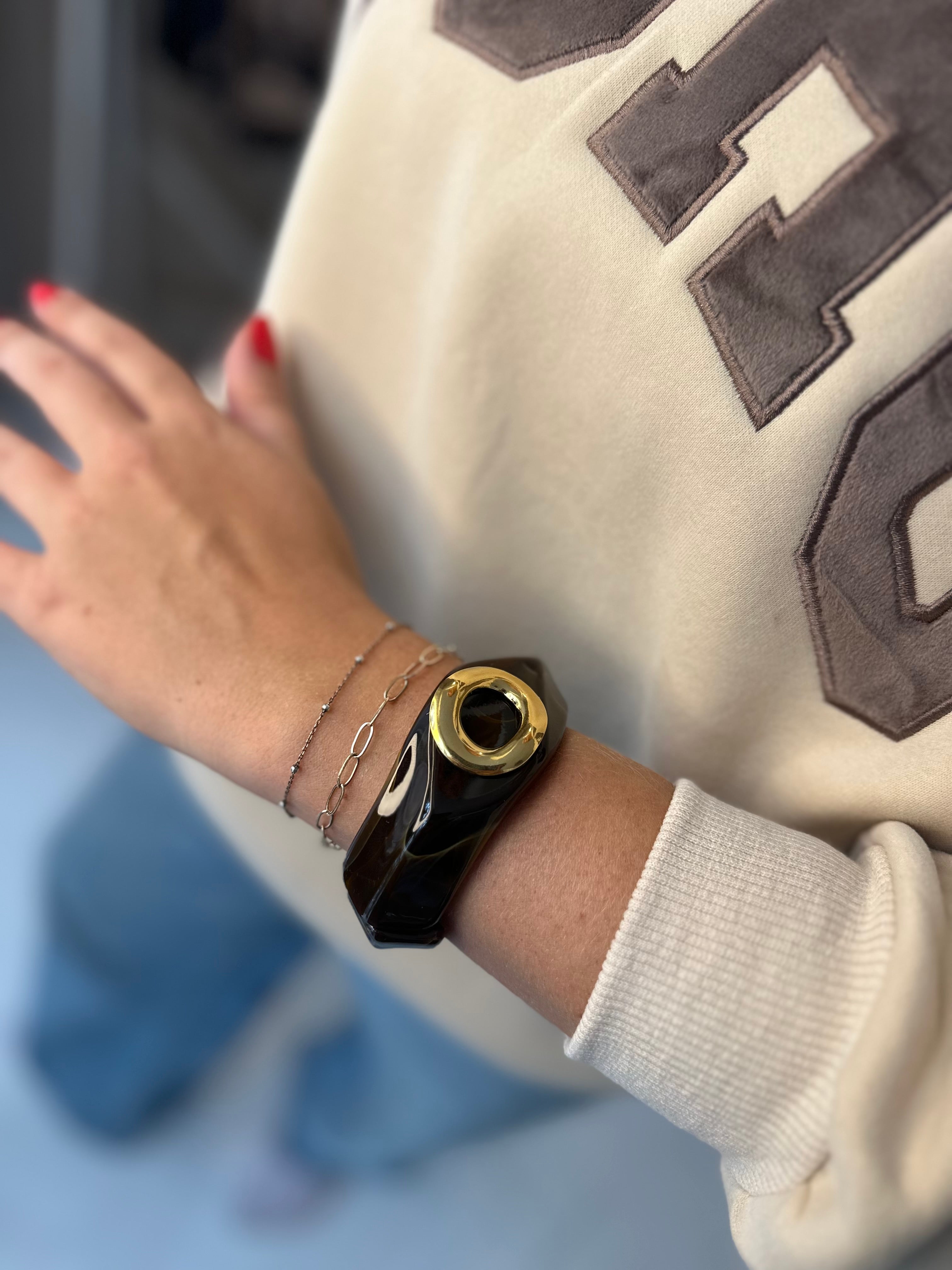 Resin Gold Detail Bangle