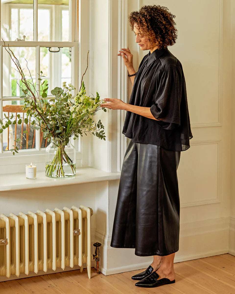 CHALK Darcy Faux Leather Trousers