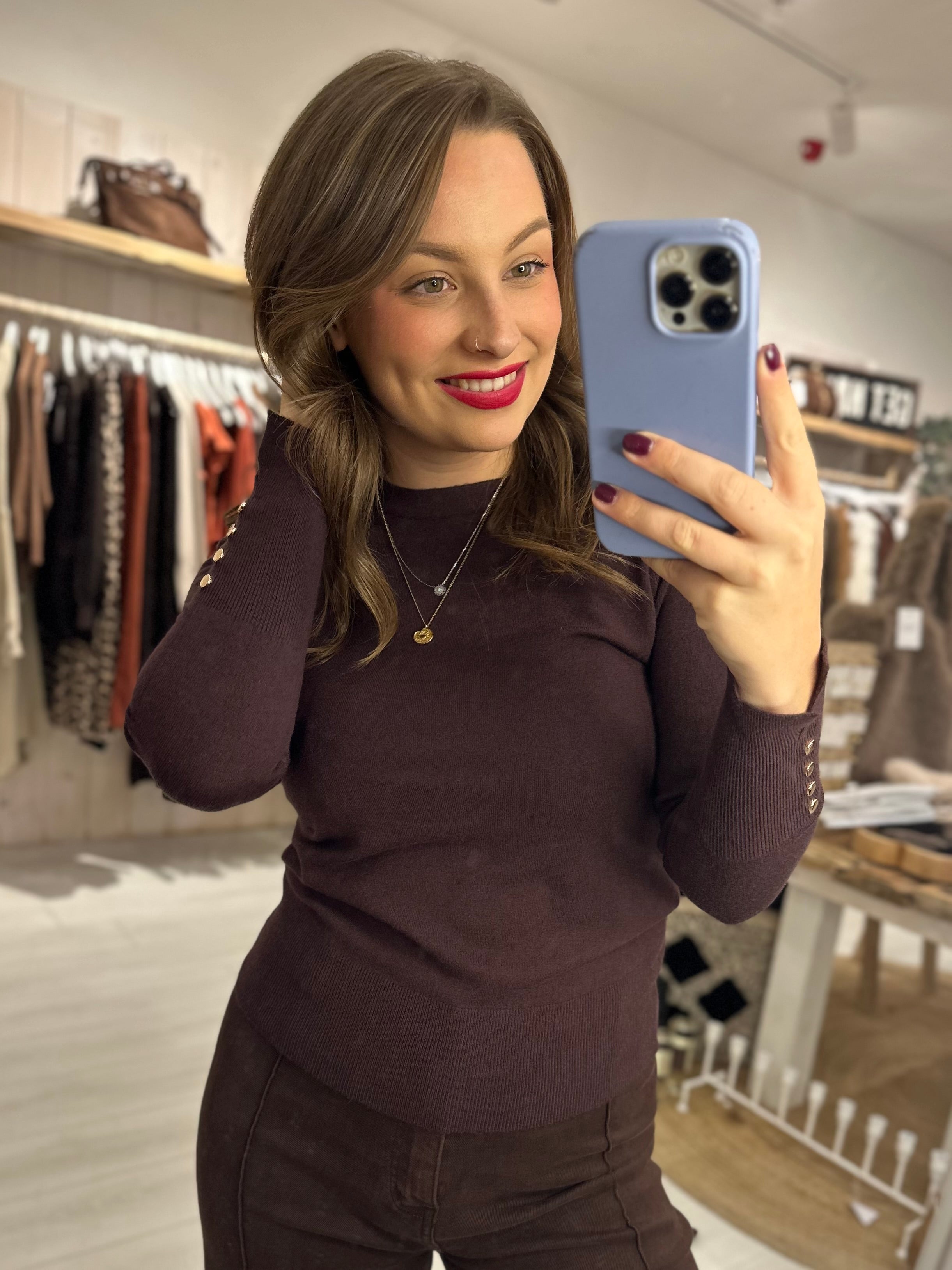 Elsie Gold Button Knit