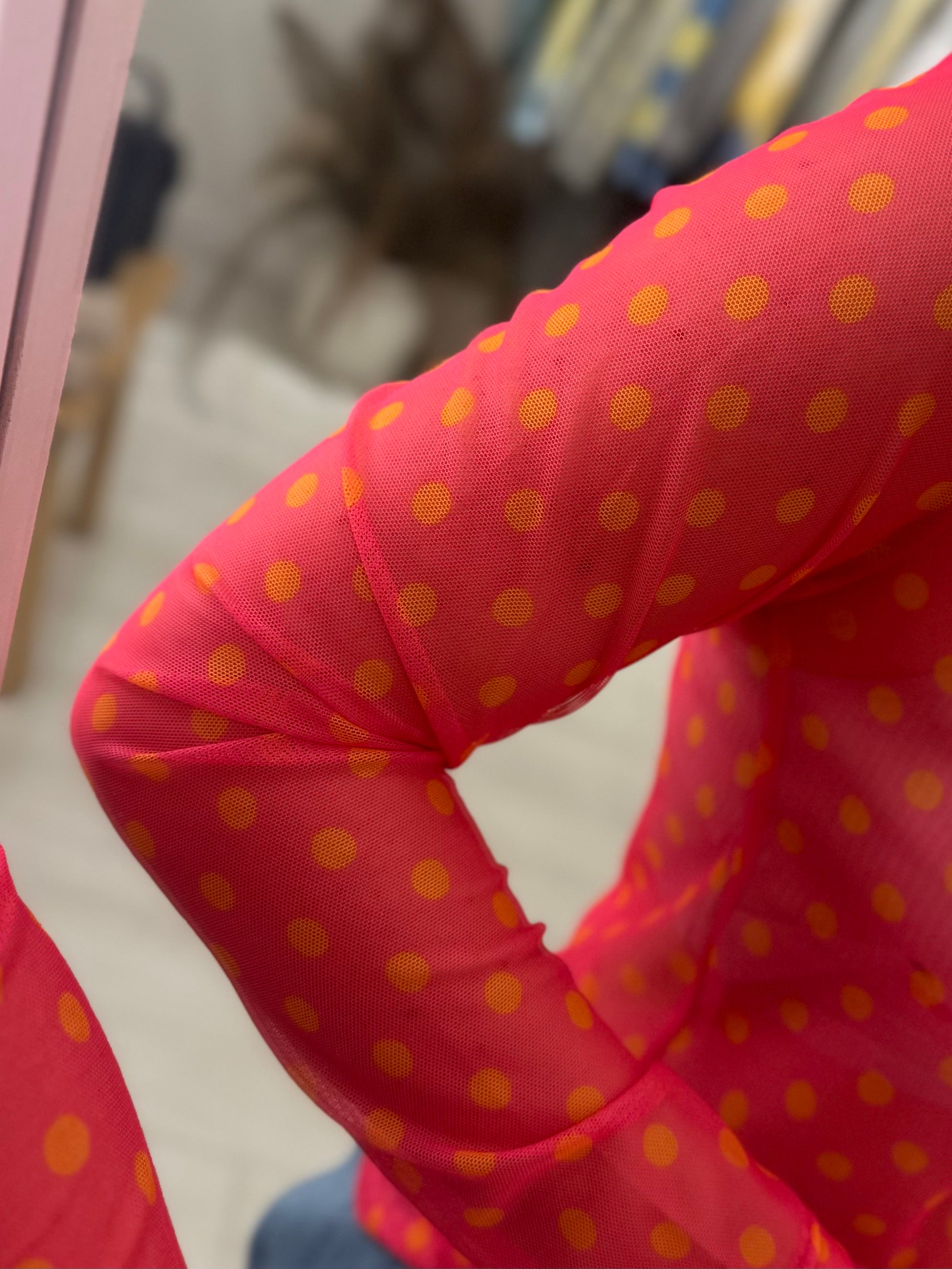 Pippy Polka Dot Mesh Top