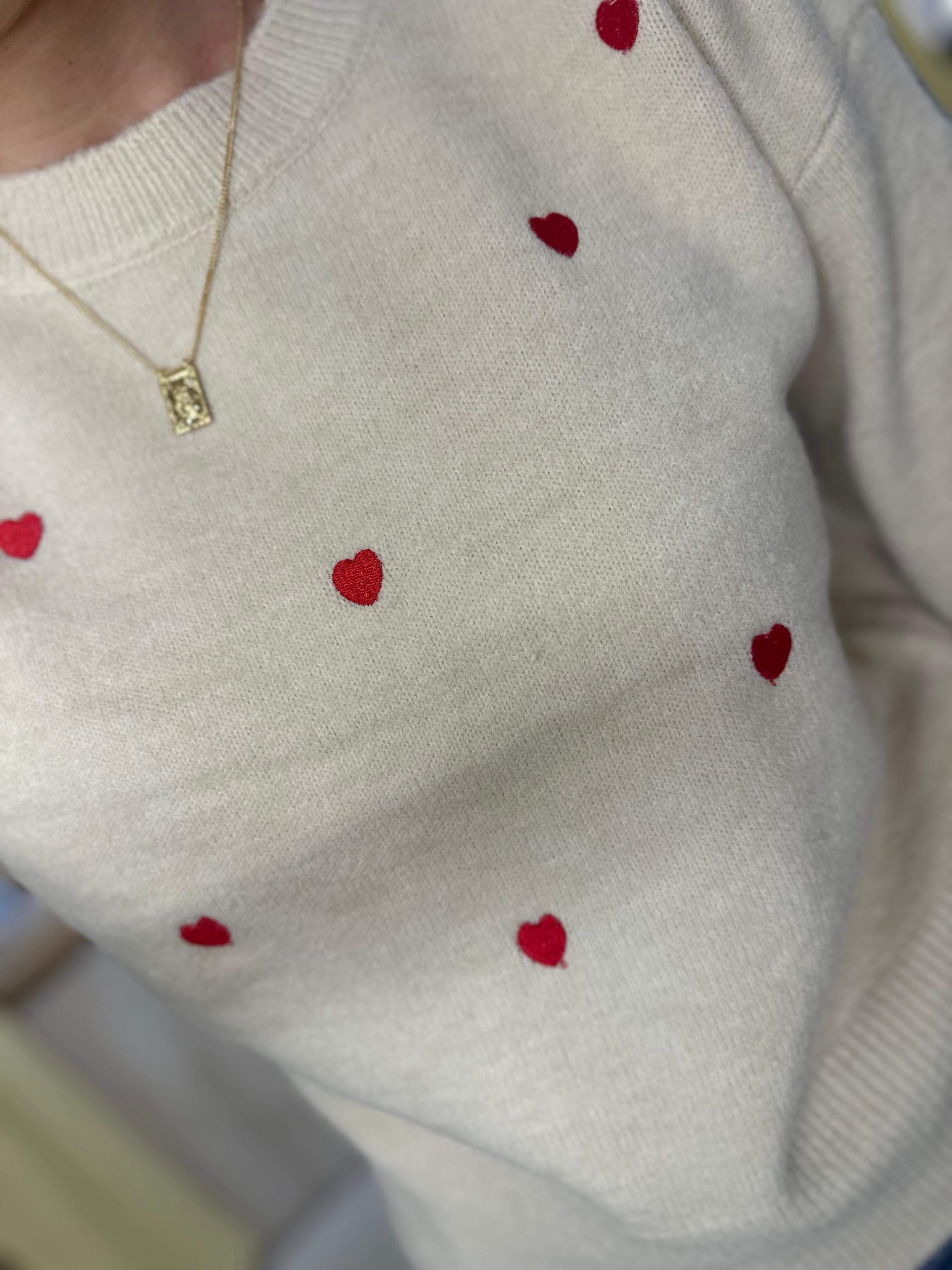 Last True Angel: Heart Embroidered Jumper