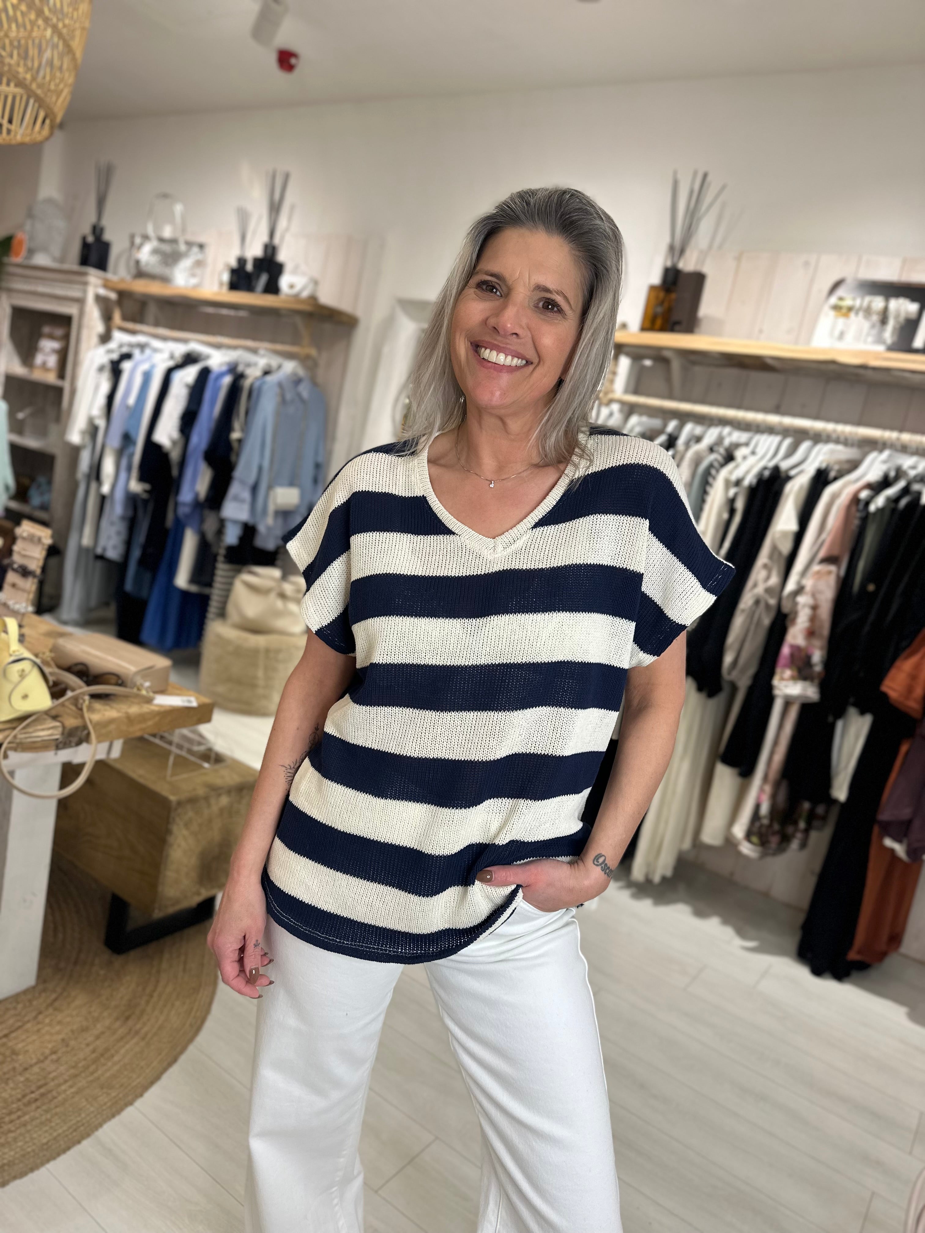 Frances Stripe Fine Knit
