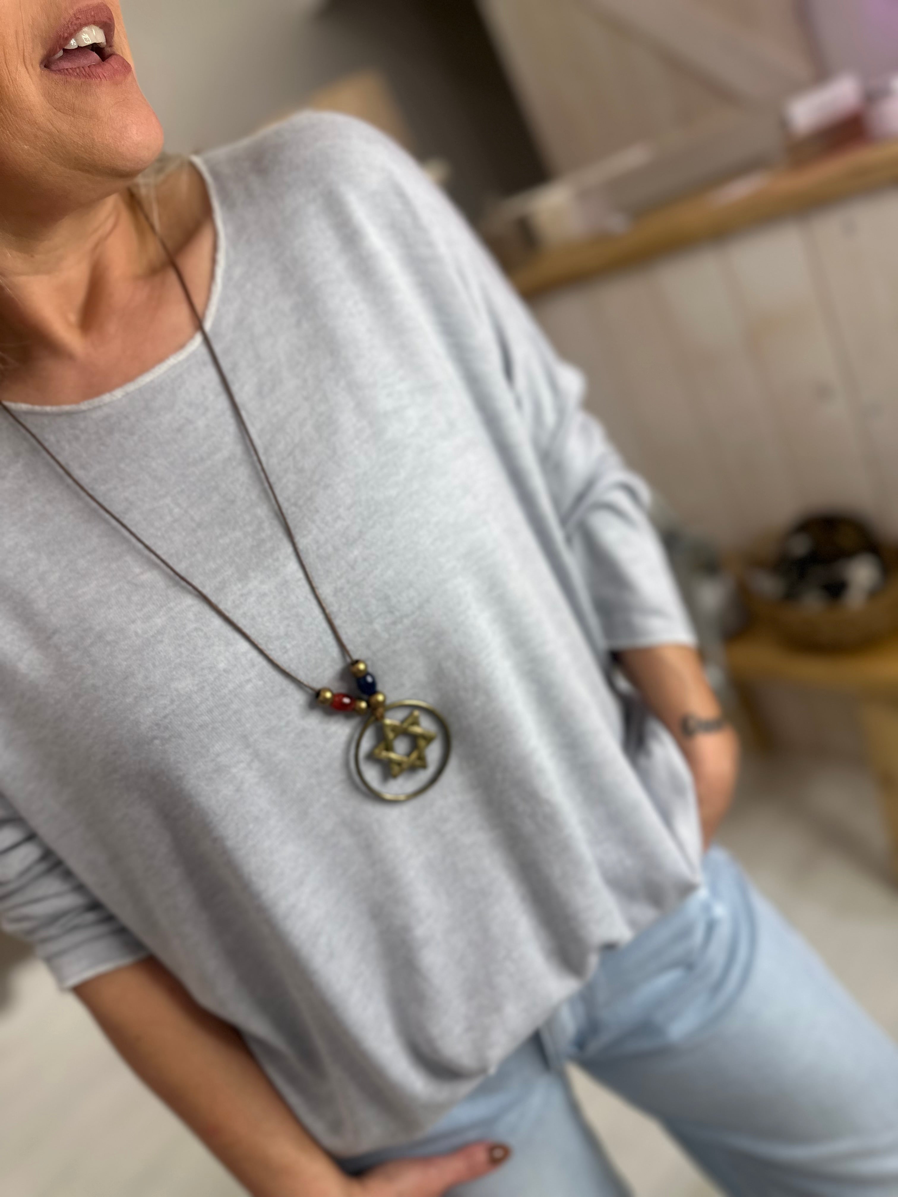 Gabriela Fine Knit & Necklace