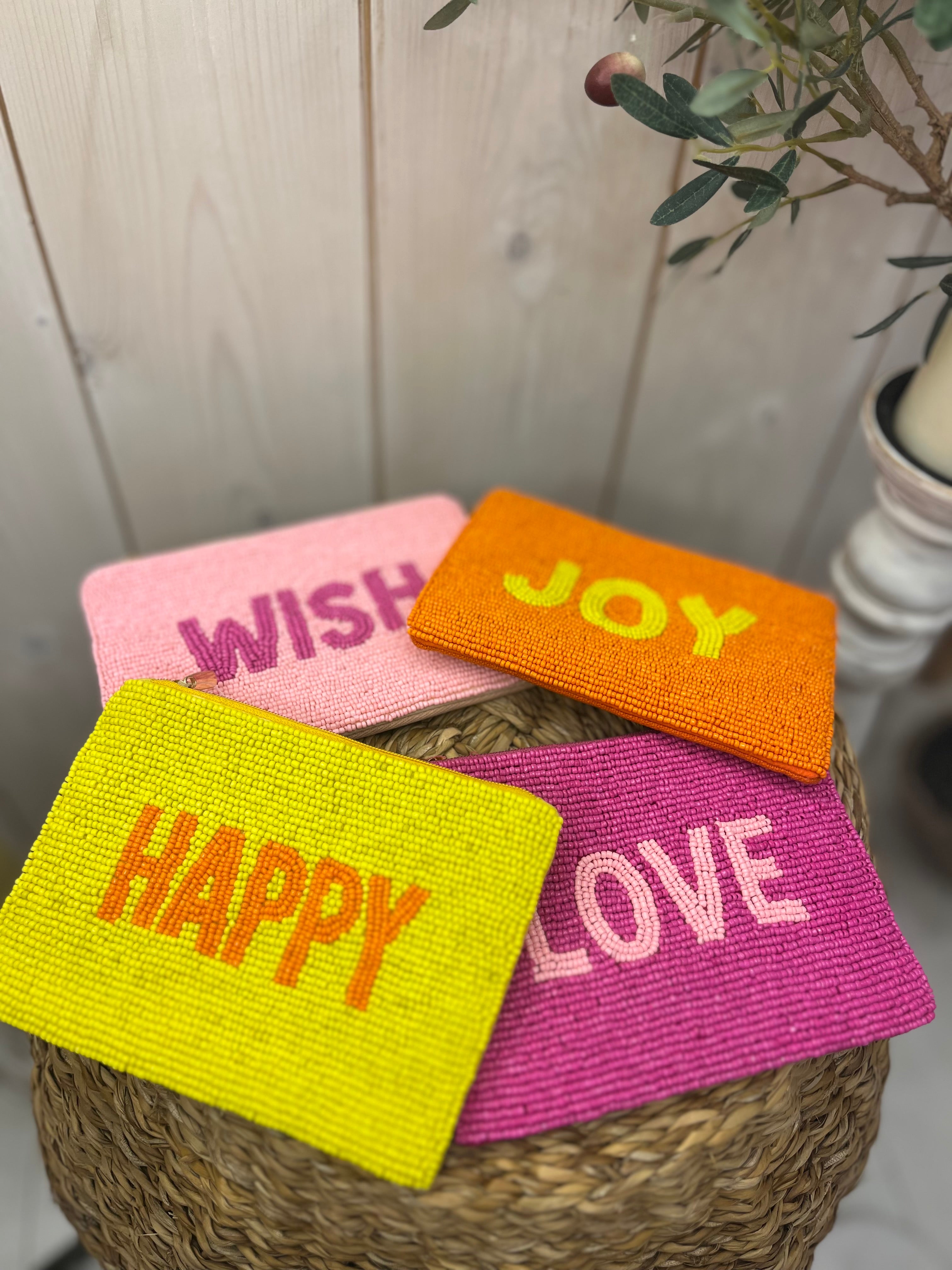 Beaded Wording Purse