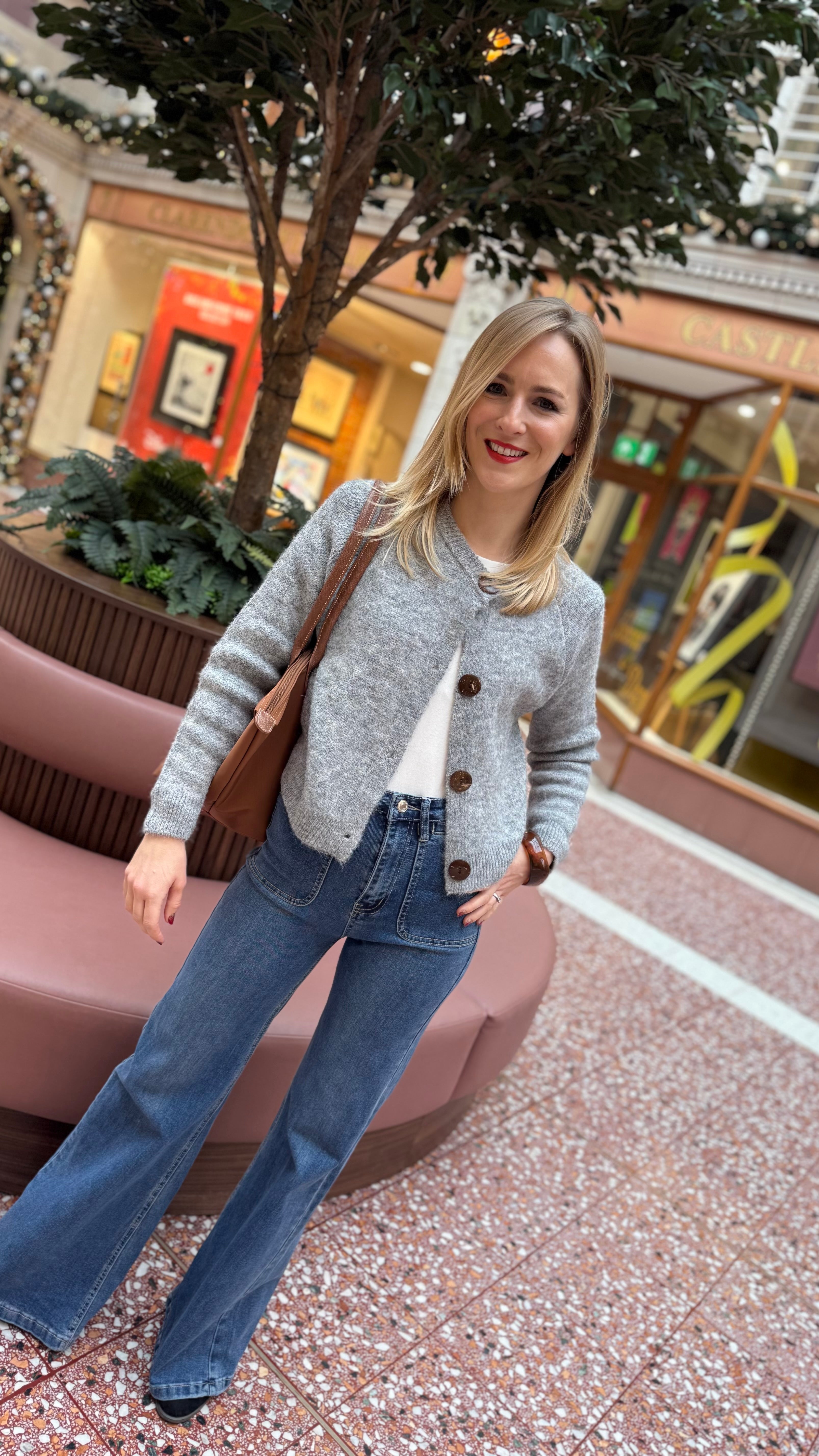 Brushed Knit Wool Blend Cardigan