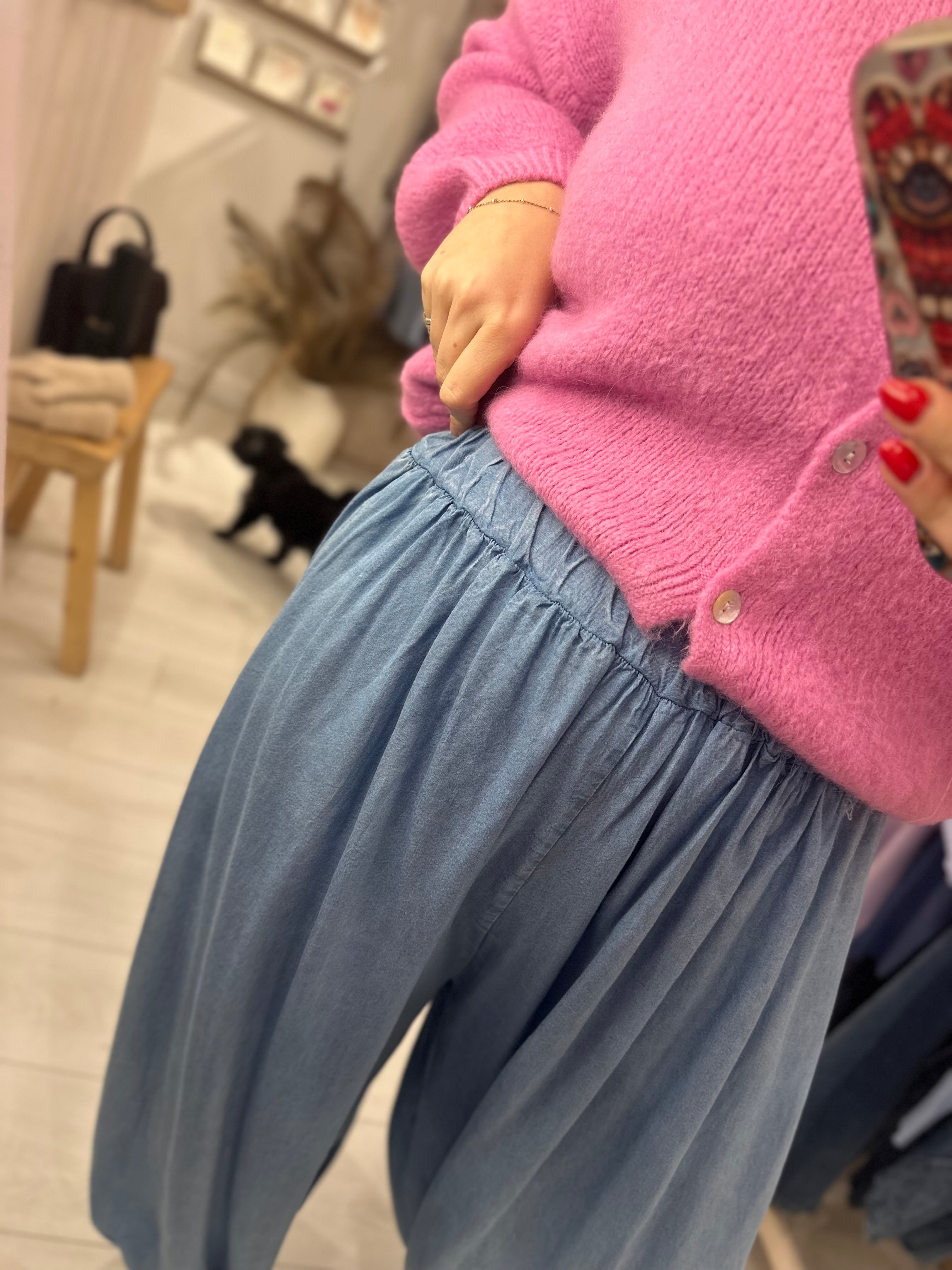 Joey Elasticated Denim Ballon Pants