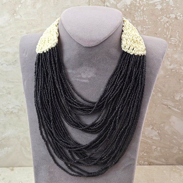 Beaded Necklace With Woven Detail